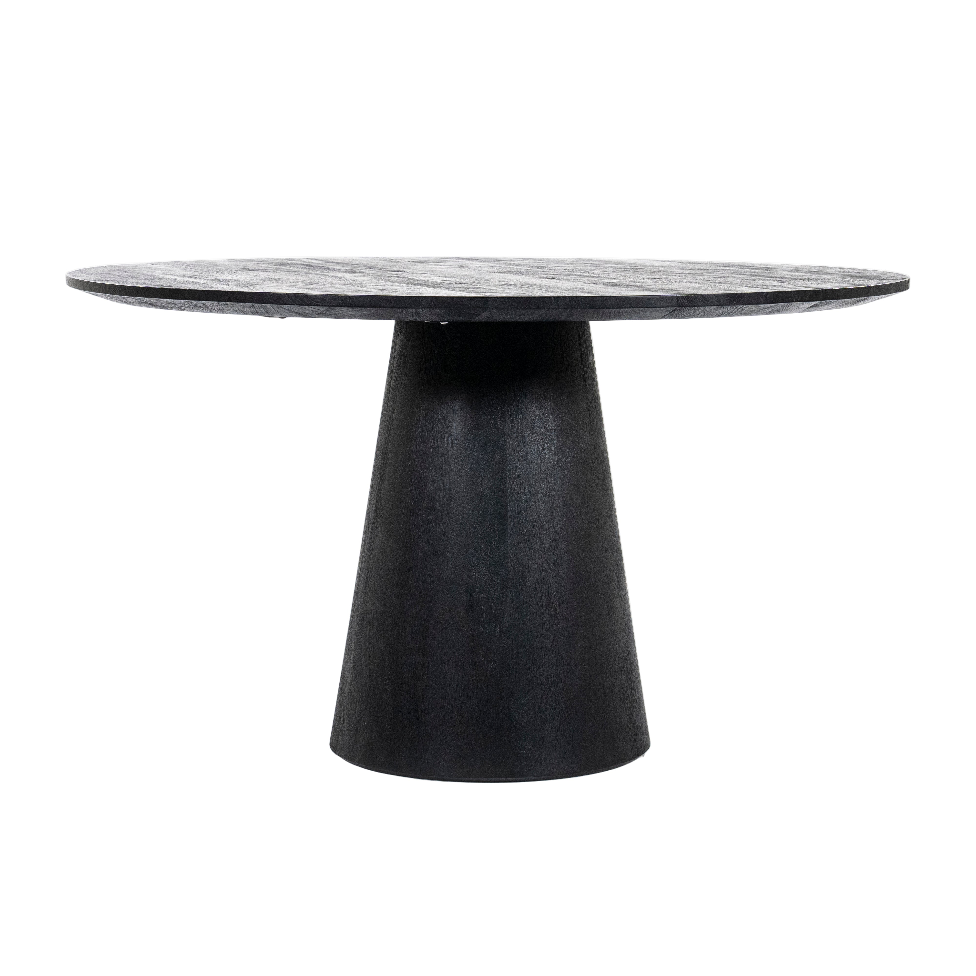 Ronde tafel ARON zwart mango hout