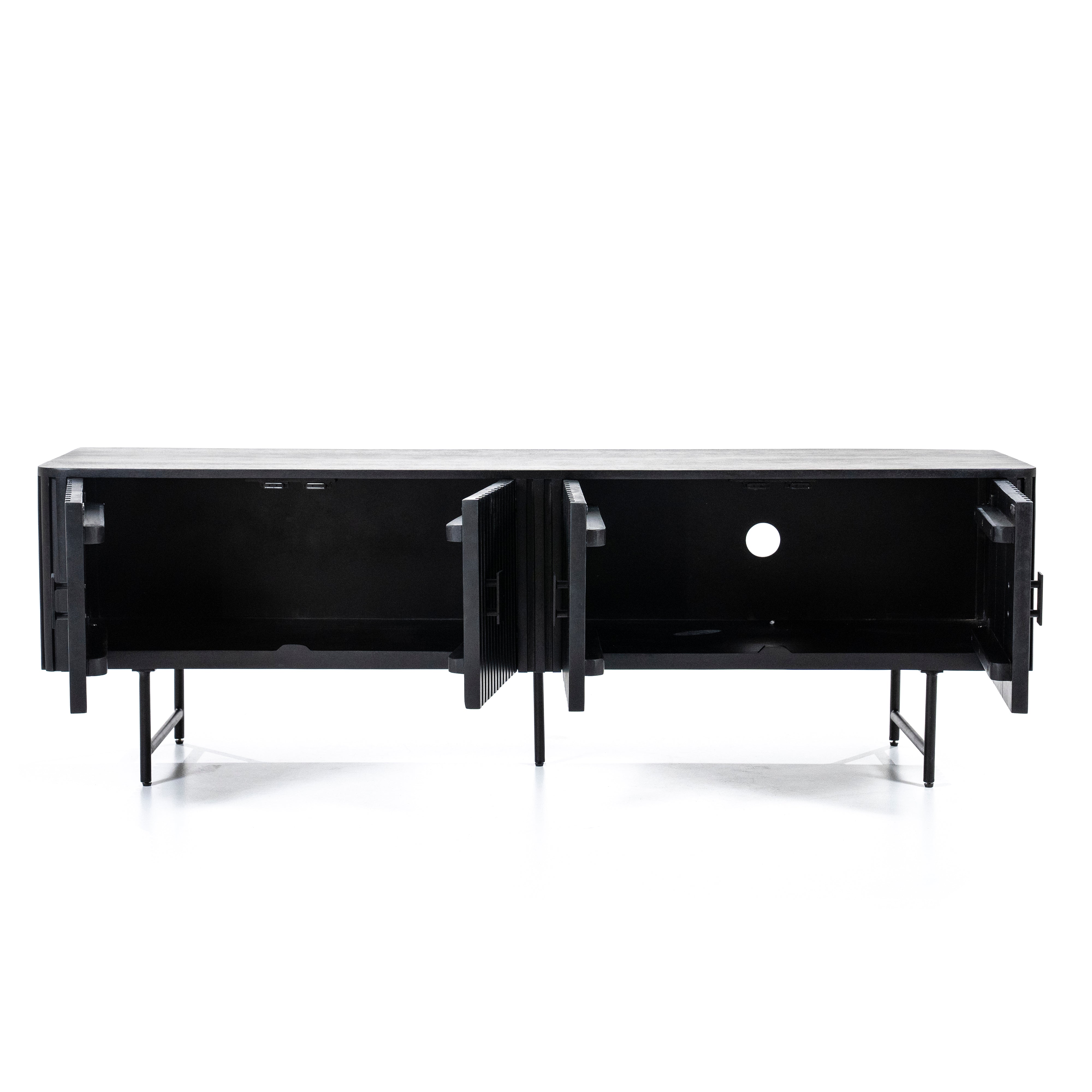 REMI TV cabinet black mango wood