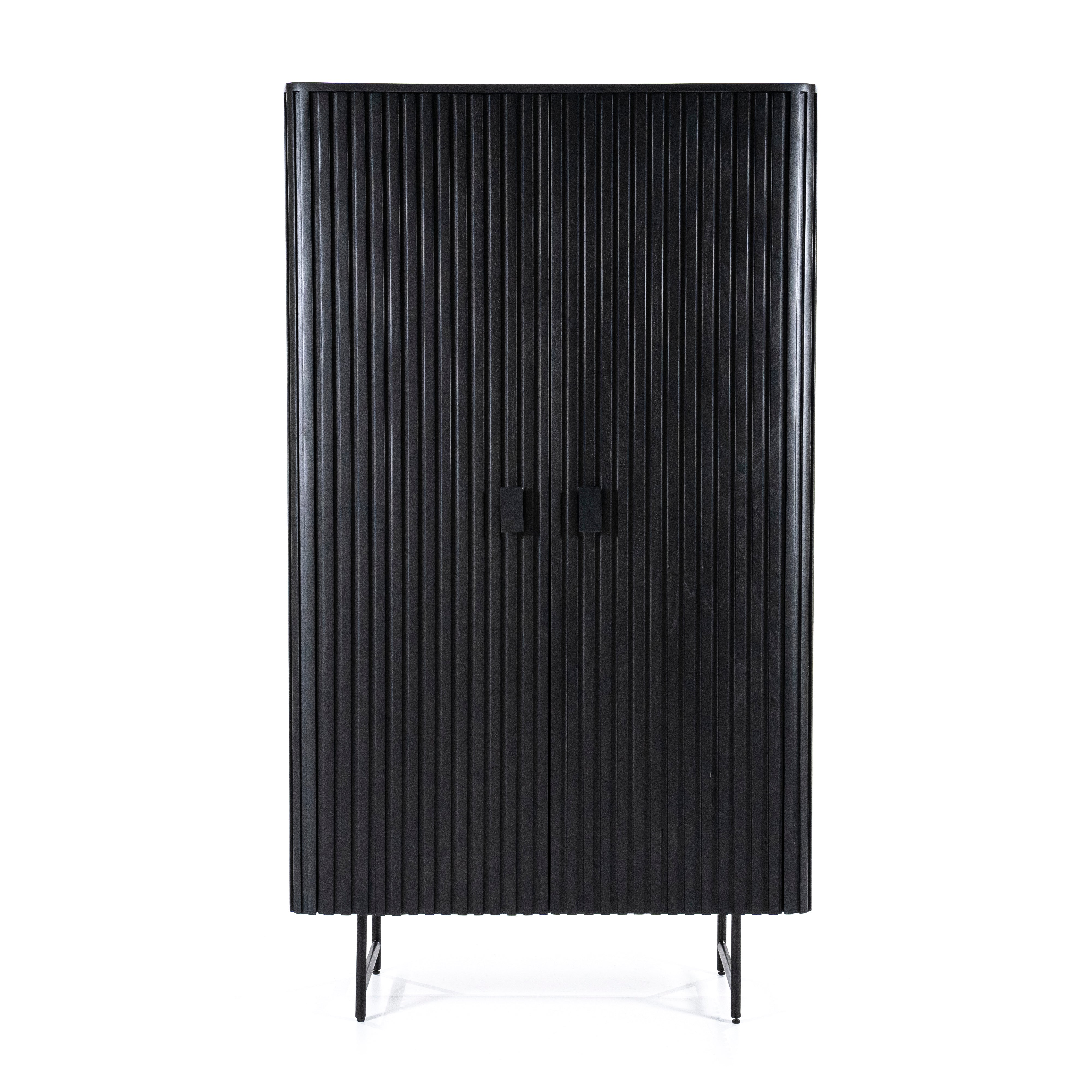 REMI wardrobe black mango wood