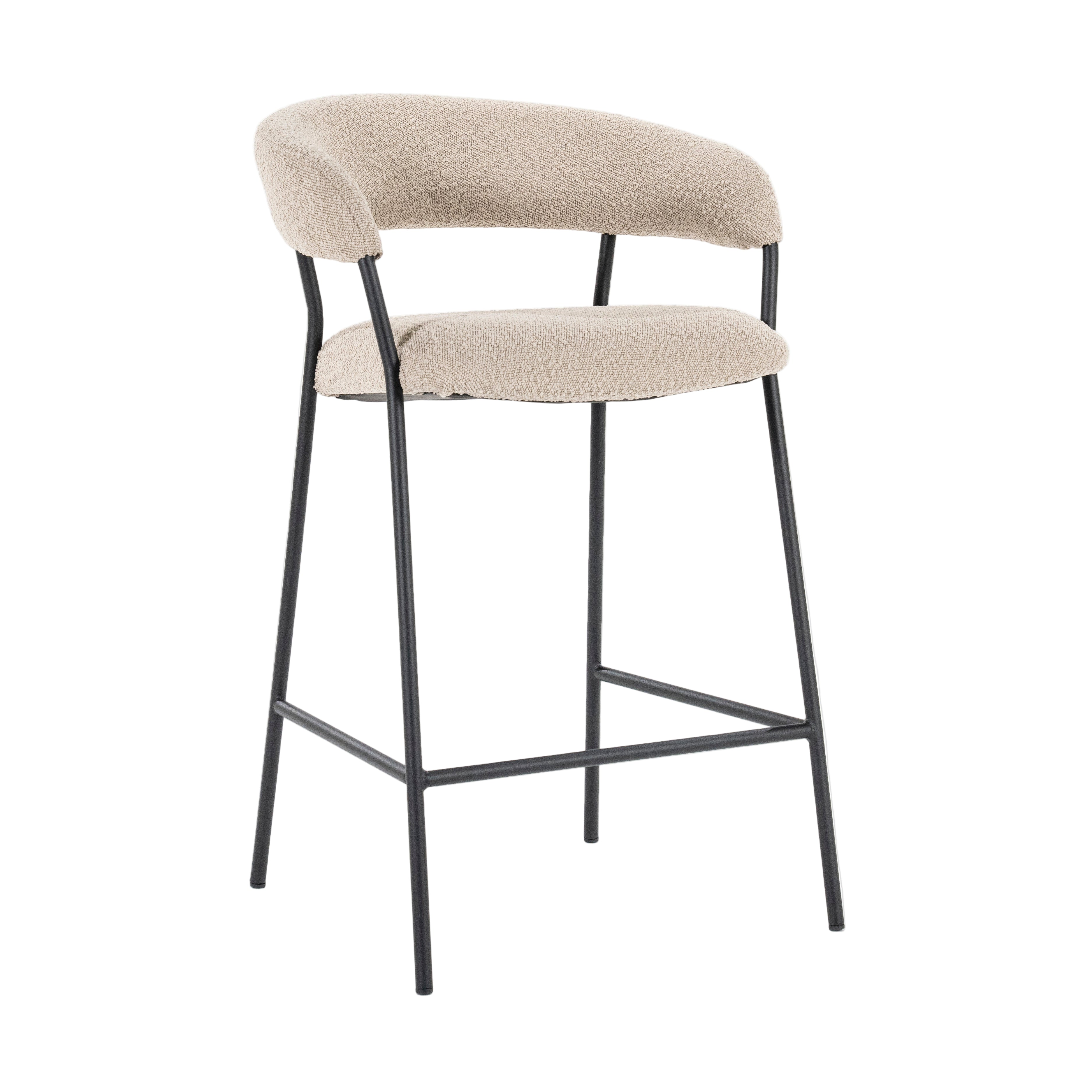 Hocker LUKA taupe mit schwarzem Fuß