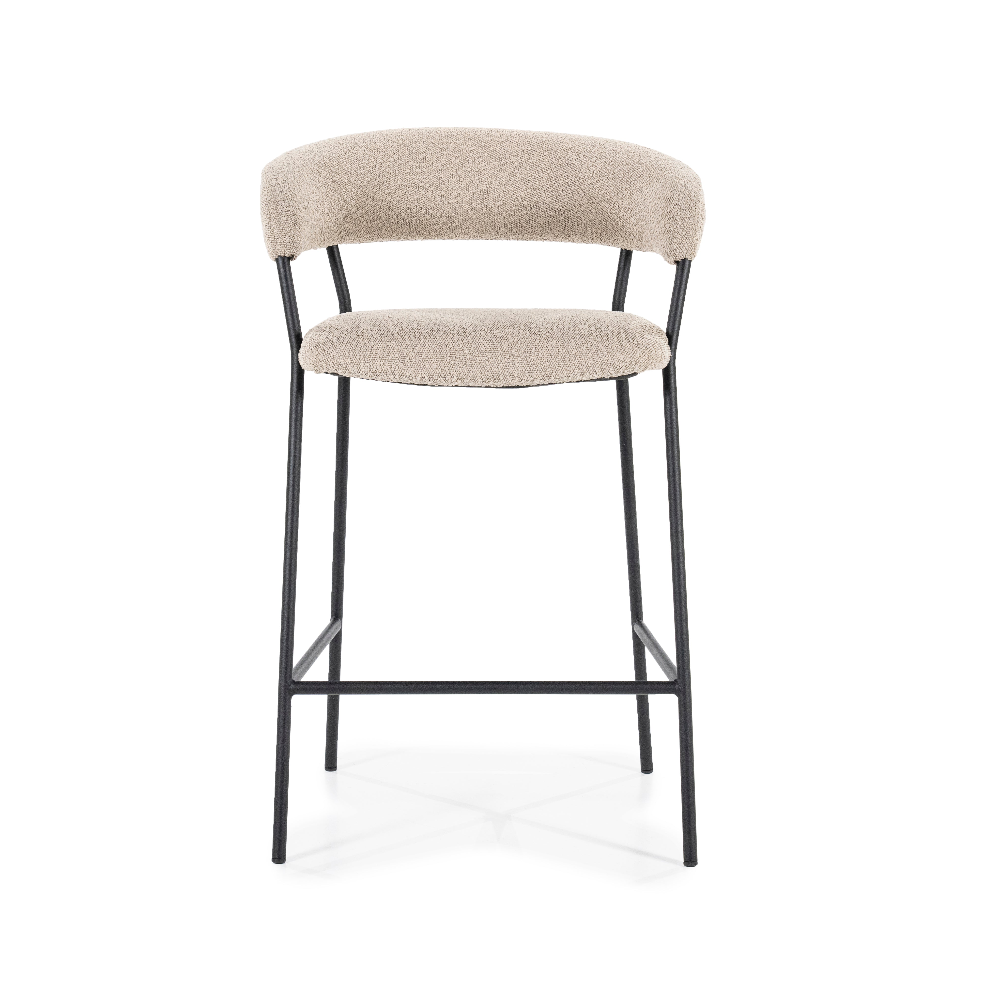 Hocker LUKA taupe mit schwarzem Fuß