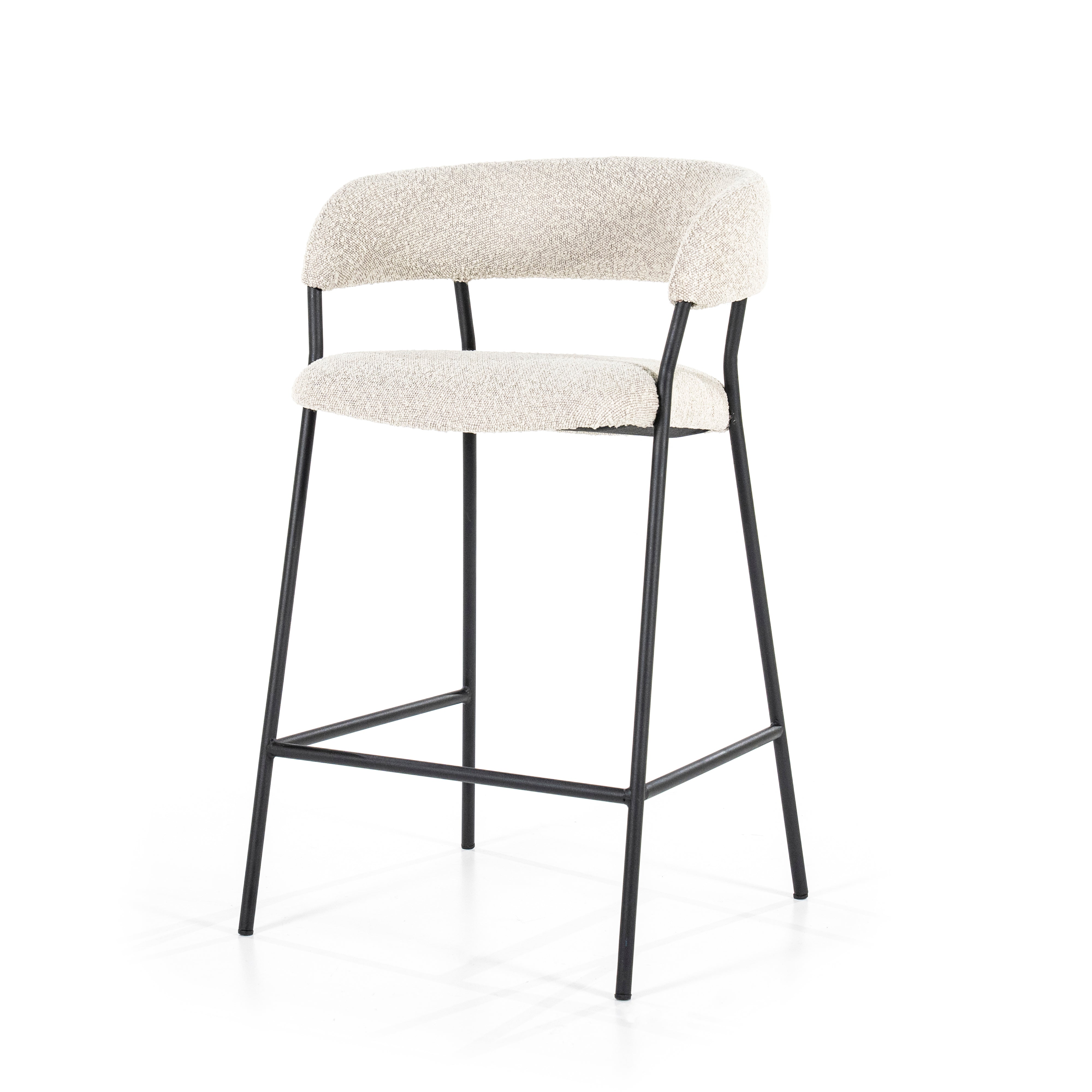 Hocker LUKA beige met zwarte basis