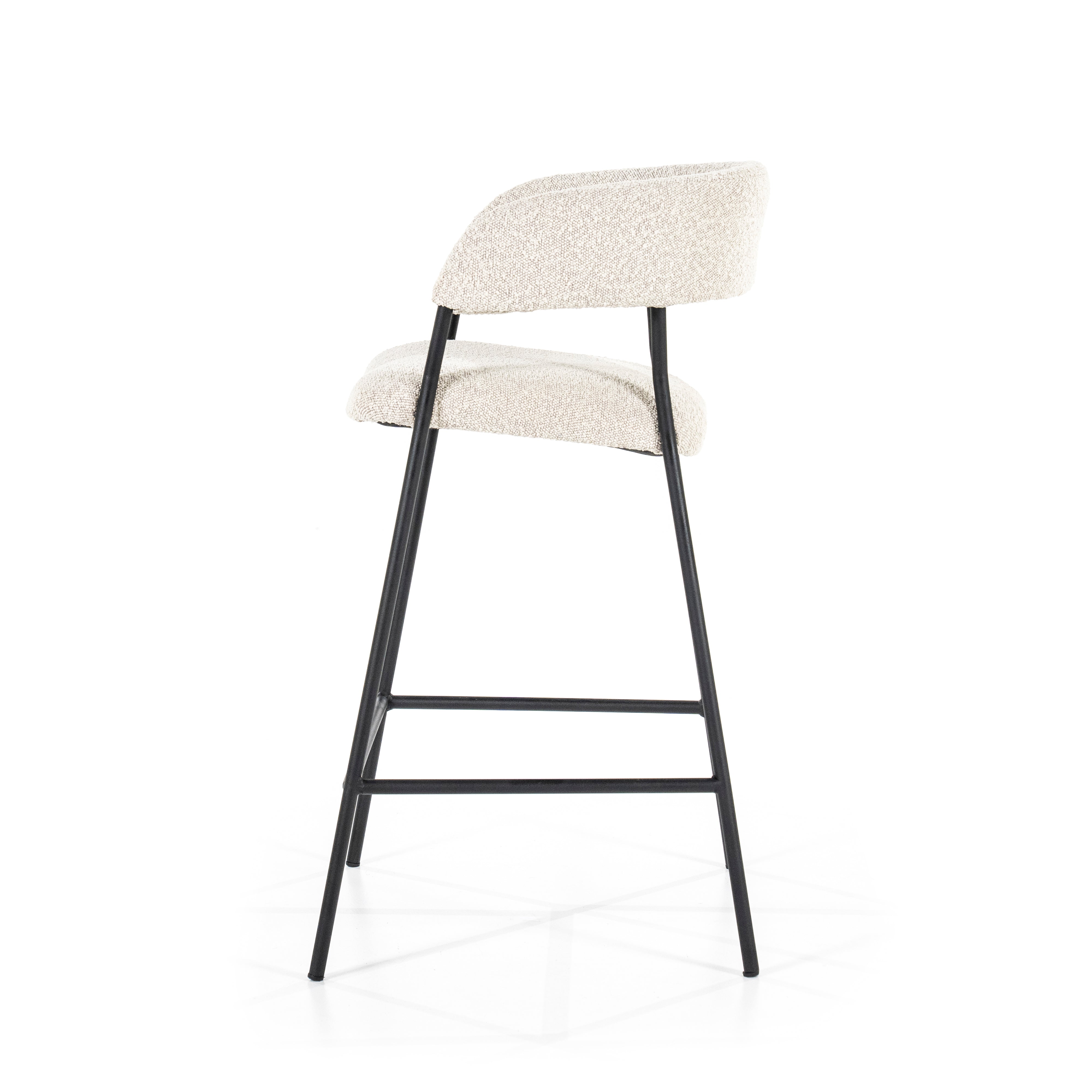 Hocker LUKA beige met zwarte basis