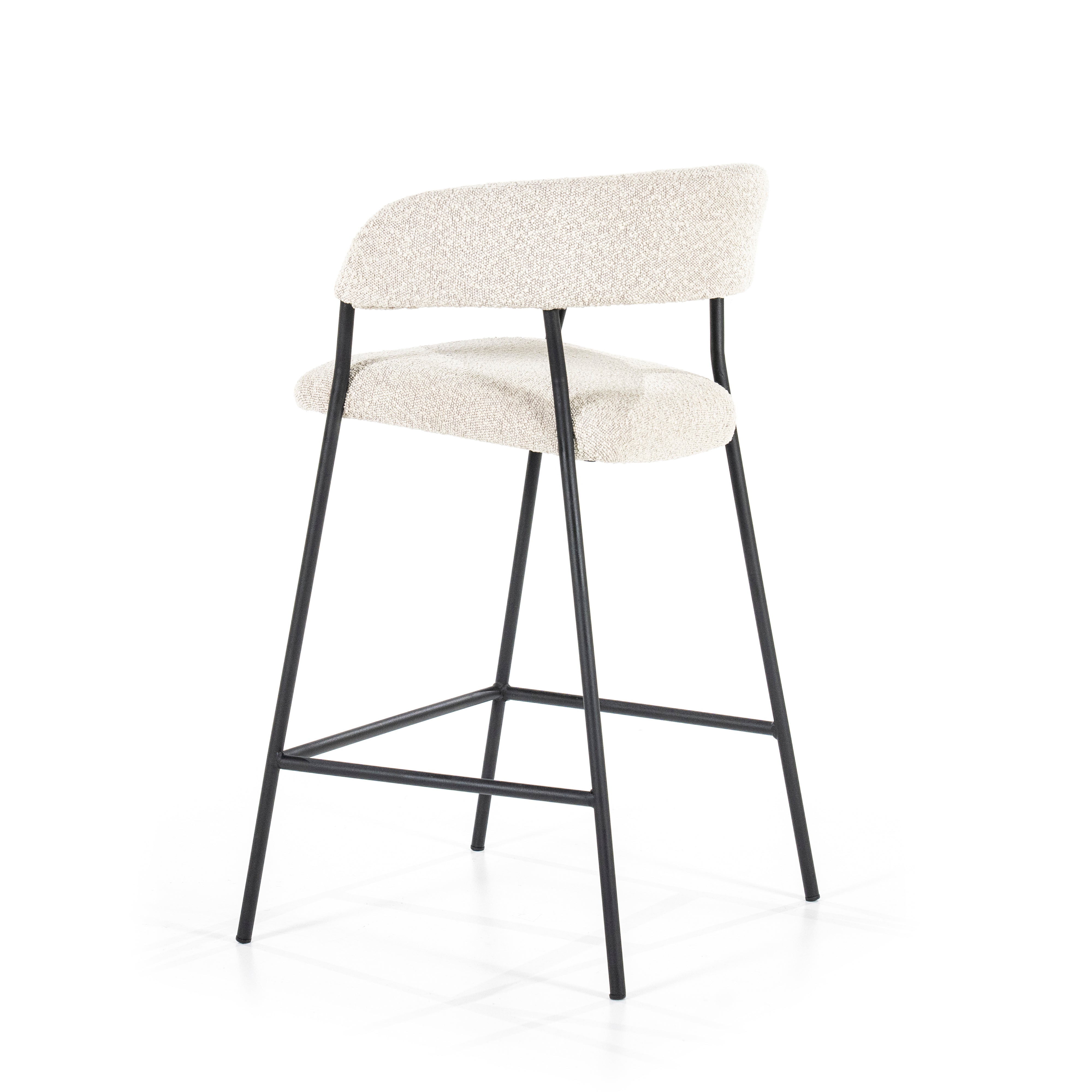 Hocker LUKA beige met zwarte basis