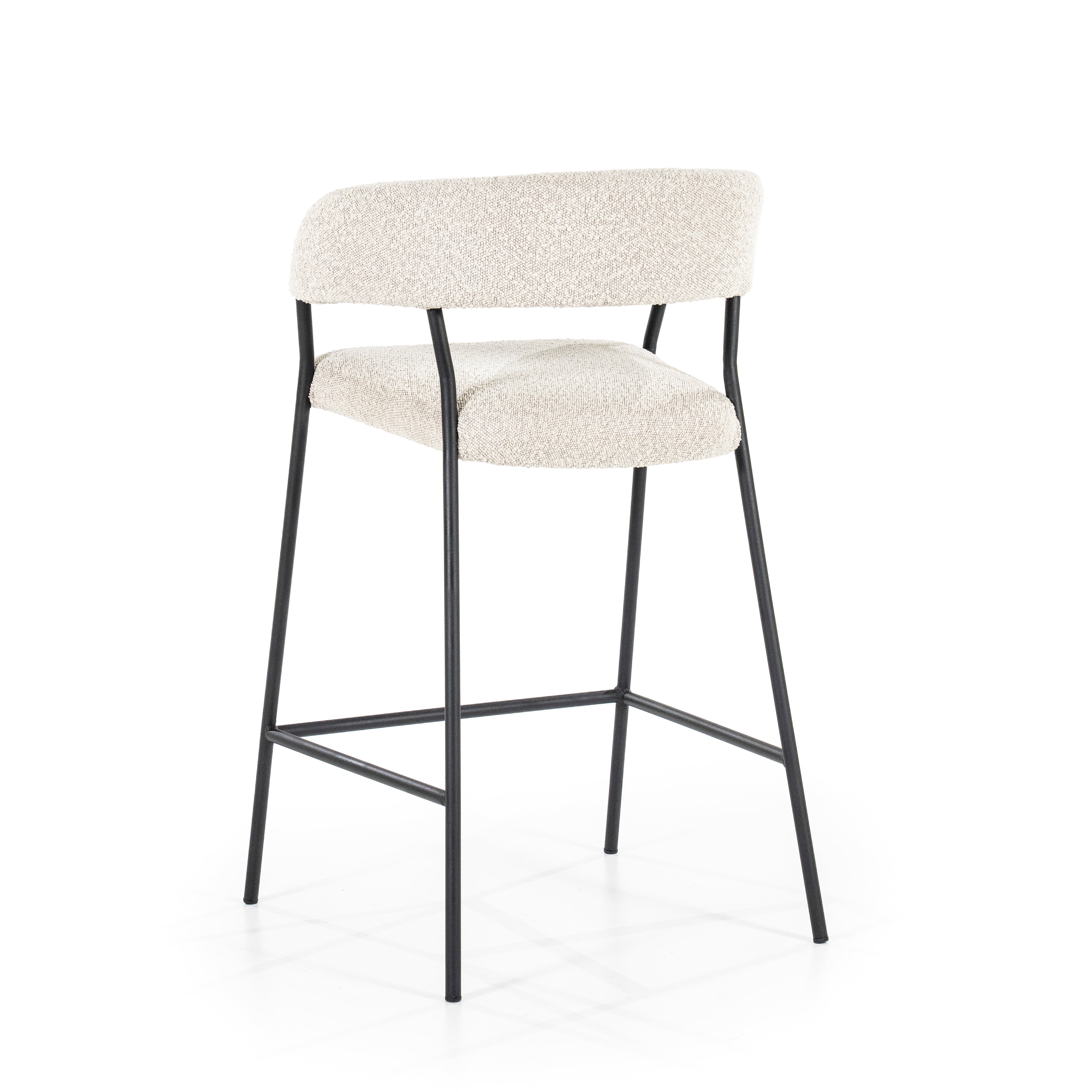 Hocker LUKA beige met zwarte basis