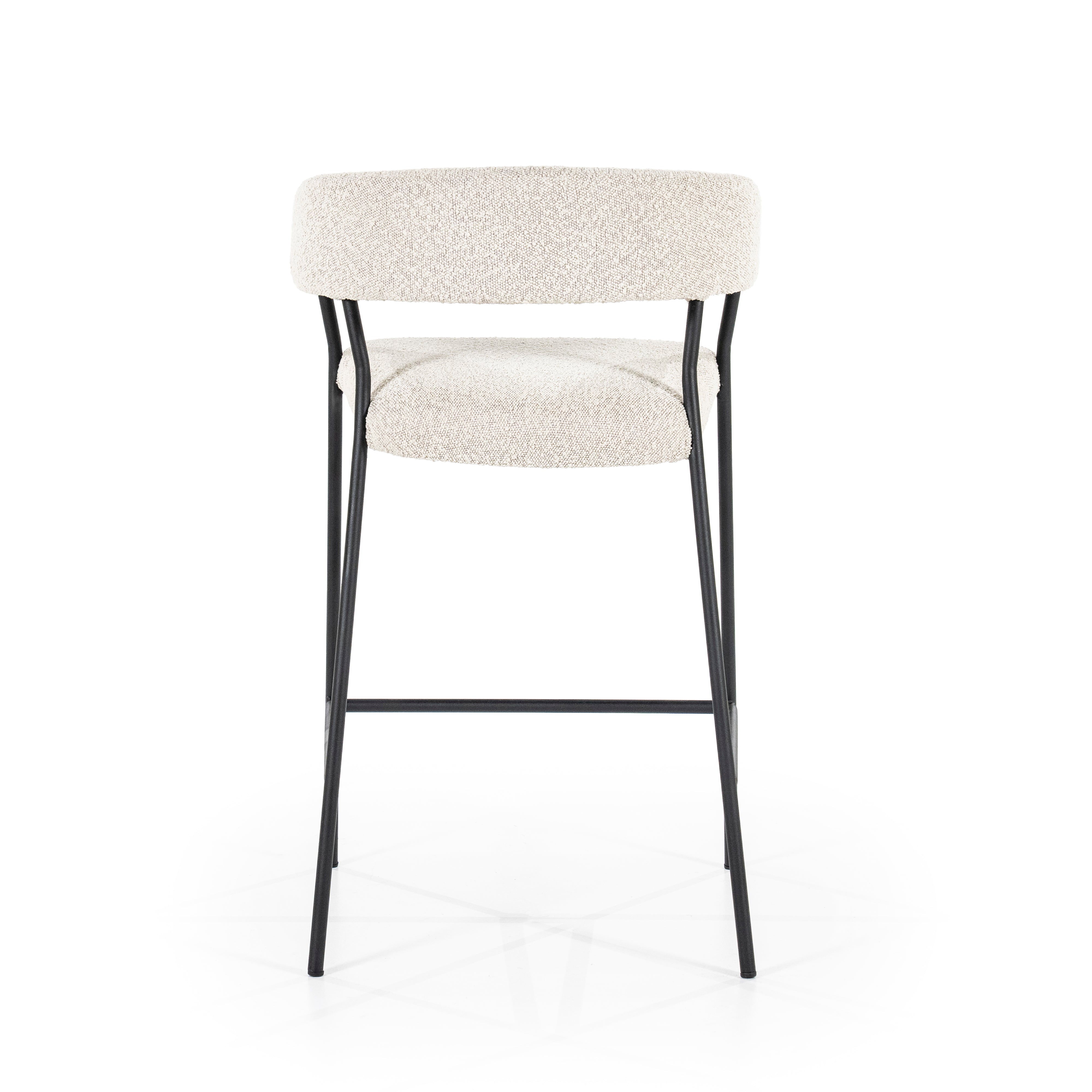 Hocker LUKA beige met zwarte basis