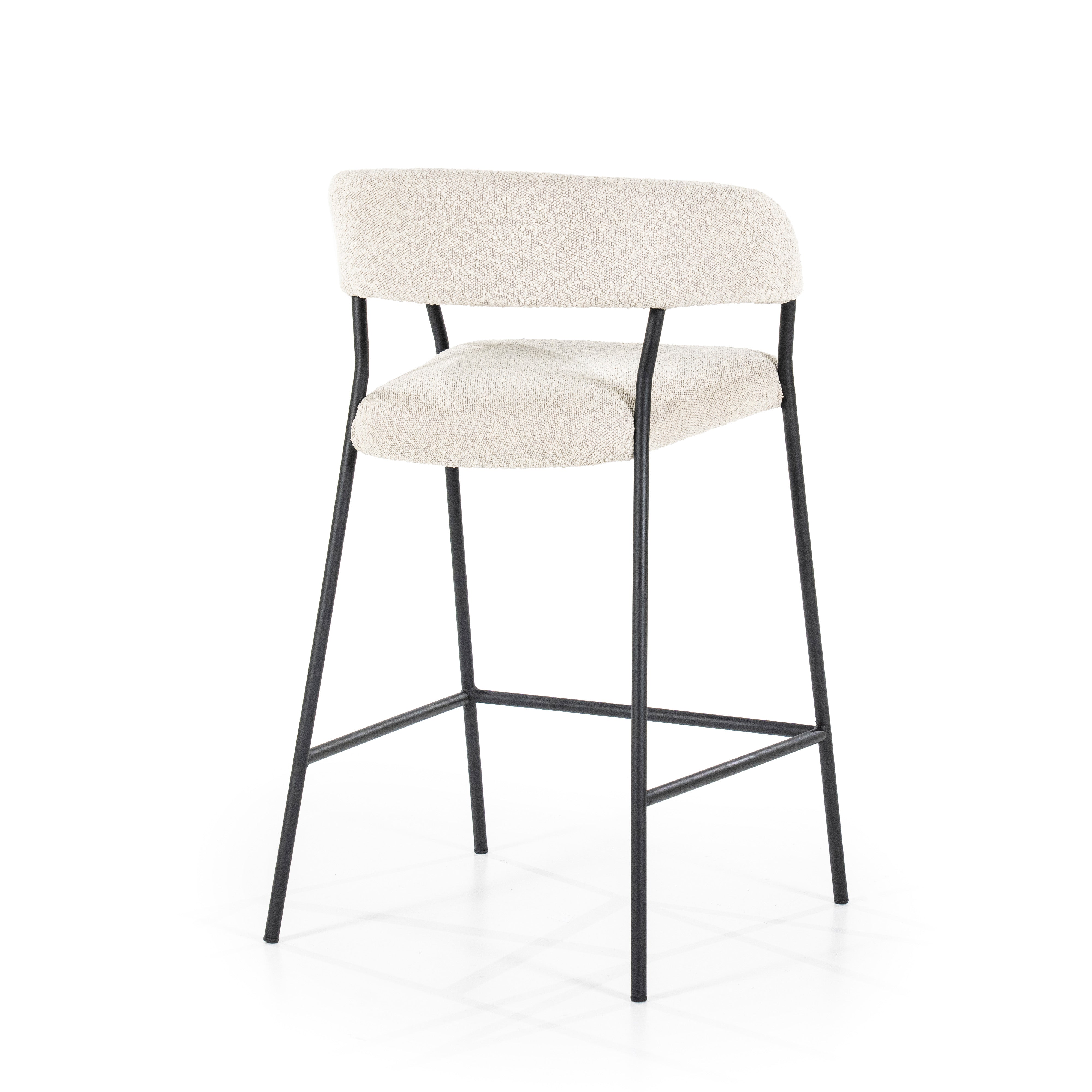 Hocker LUKA beige met zwarte basis