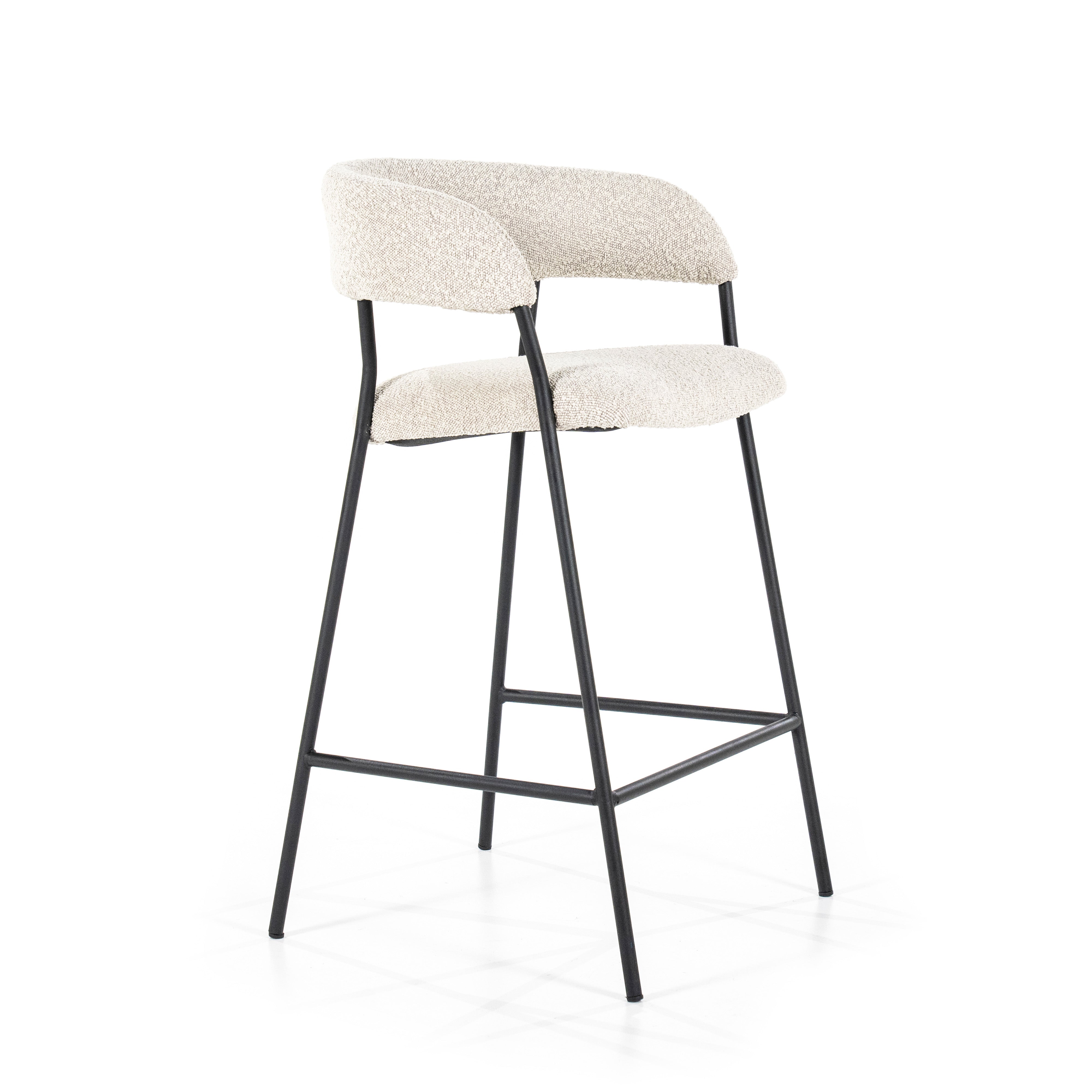 Hocker LUKA beige met zwarte basis