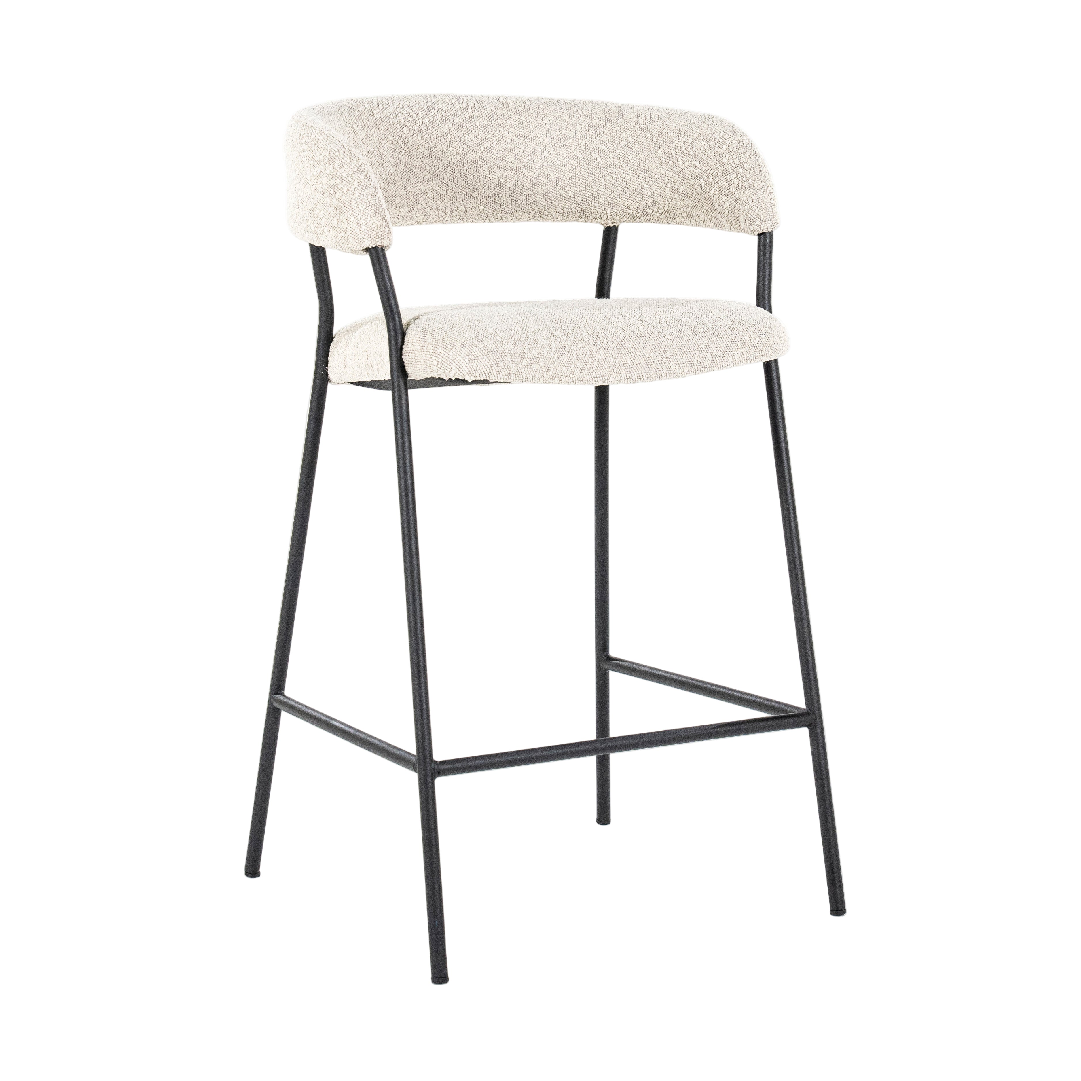 Hocker LUKA beige met zwarte basis