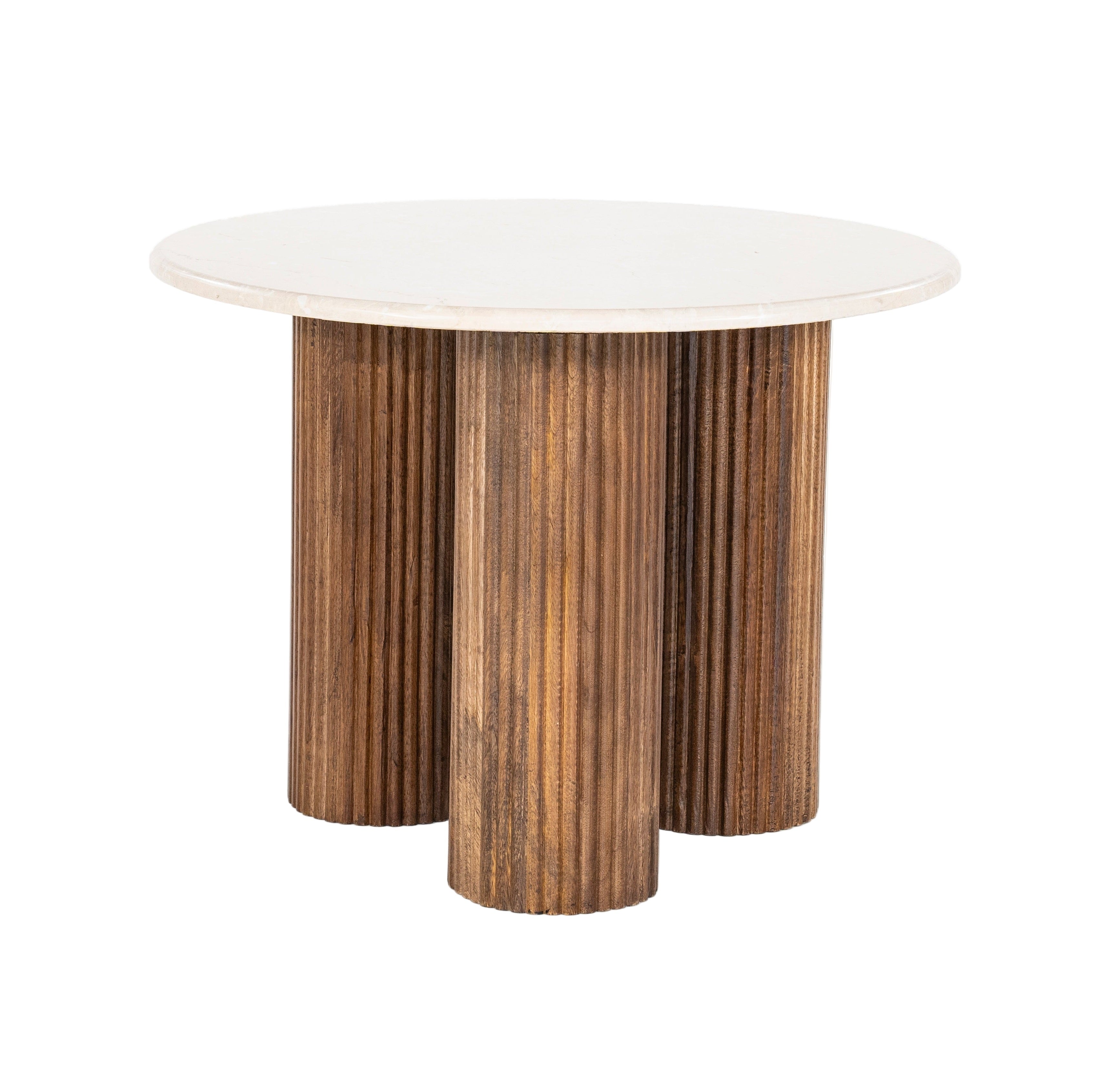 Zijtafel XAVI van mango-hout met een marmeren blad