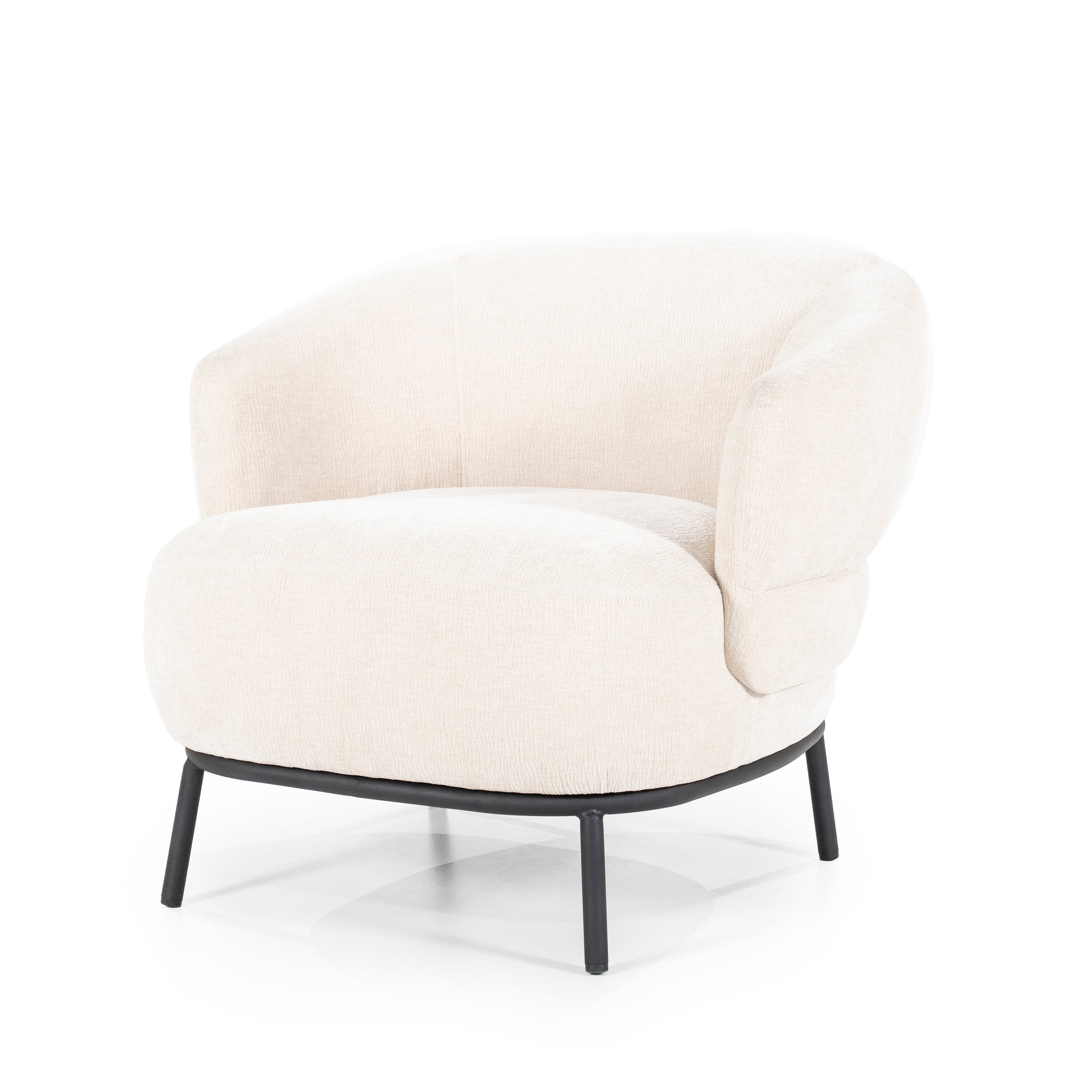 Fauteuil DAVID lichtbeige met zwarte basis