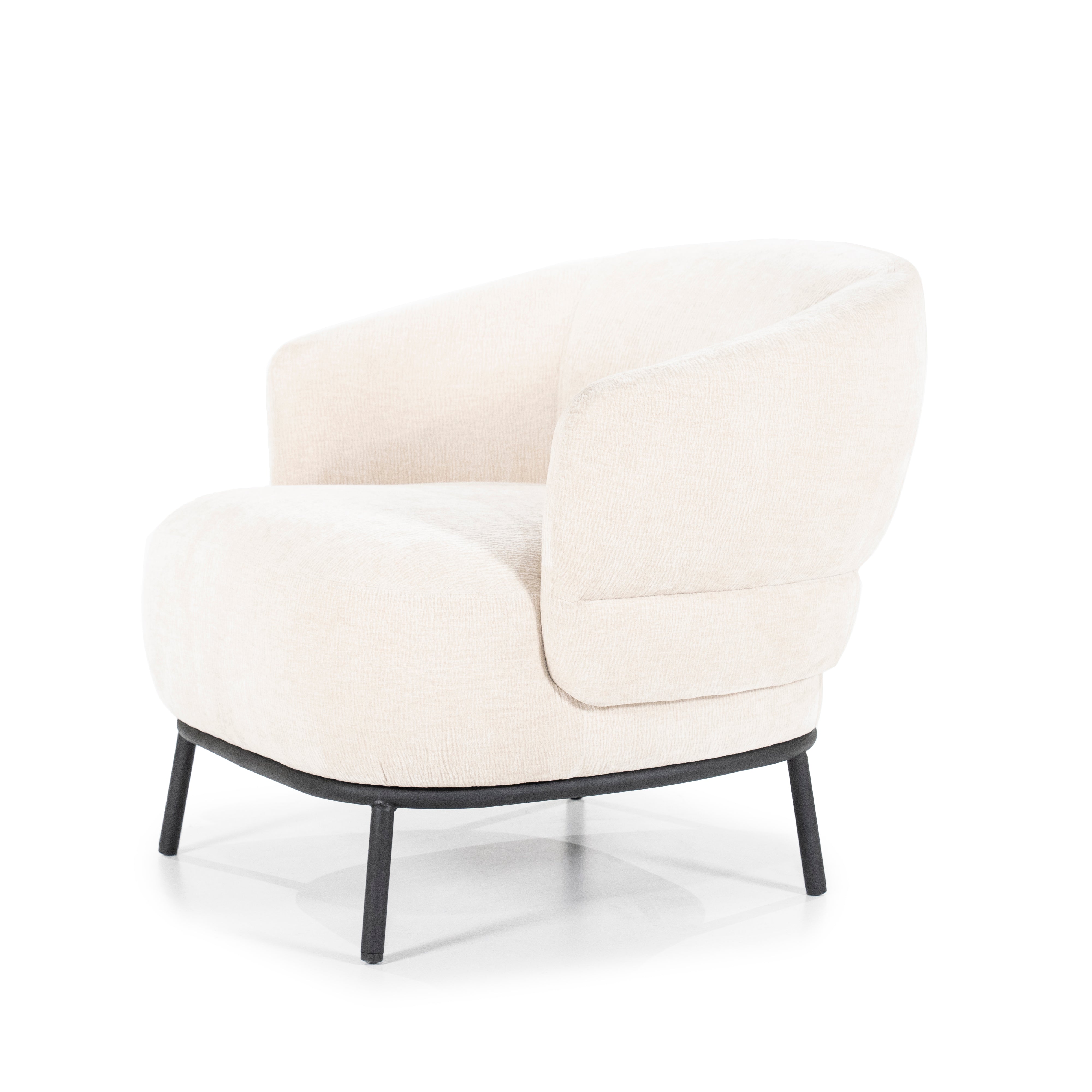 Fauteuil DAVID lichtbeige met zwarte basis