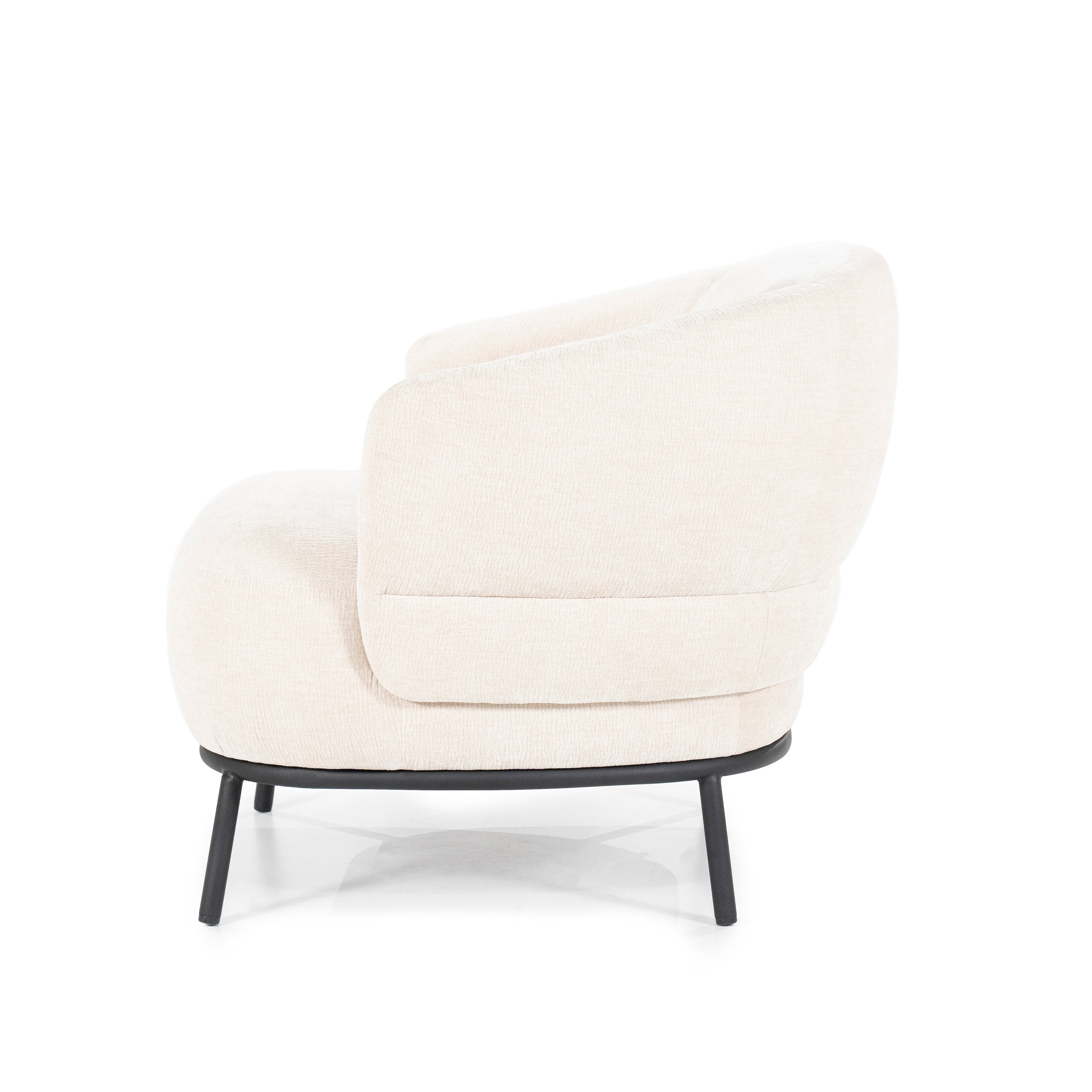 Fauteuil DAVID lichtbeige met zwarte basis