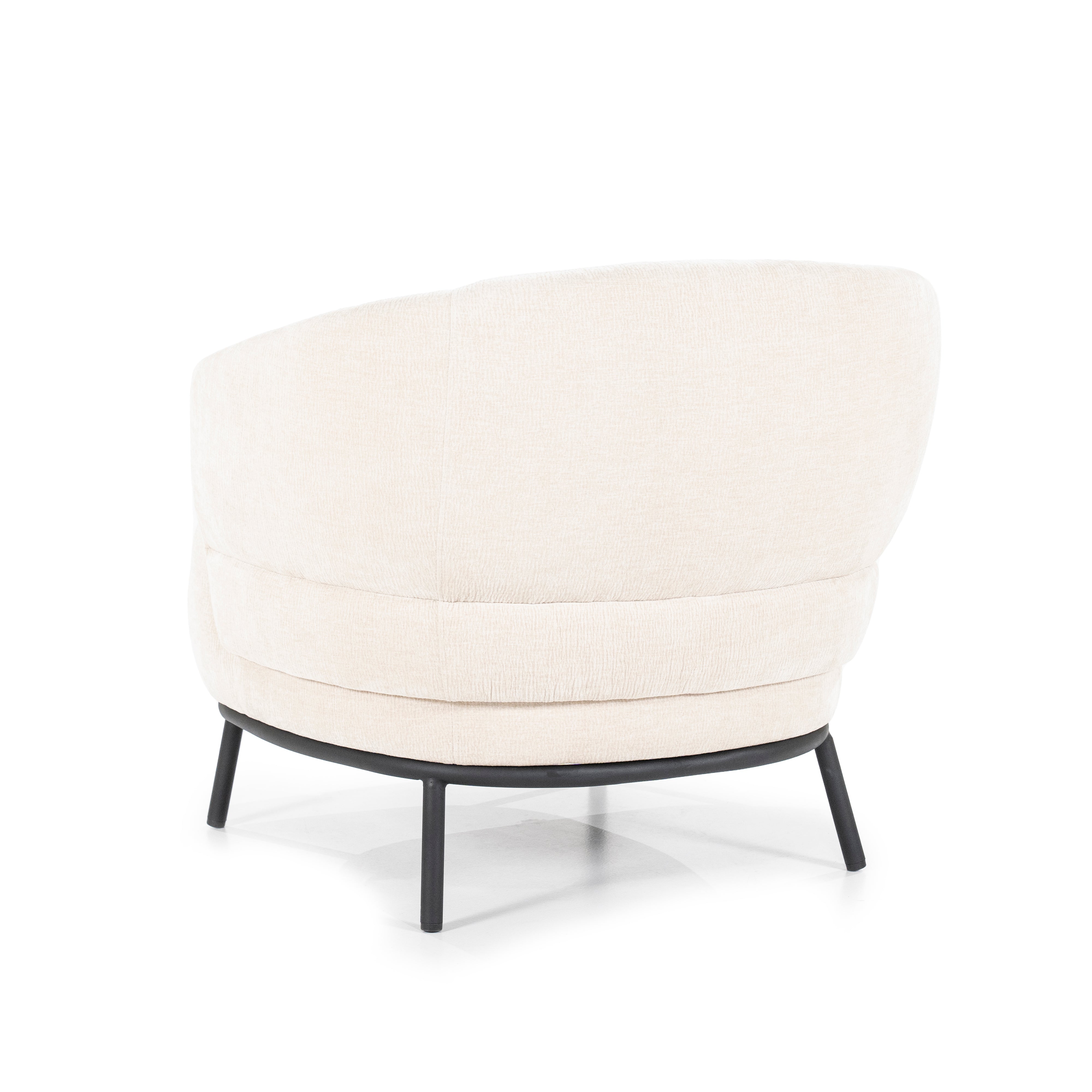 Fauteuil DAVID lichtbeige met zwarte basis