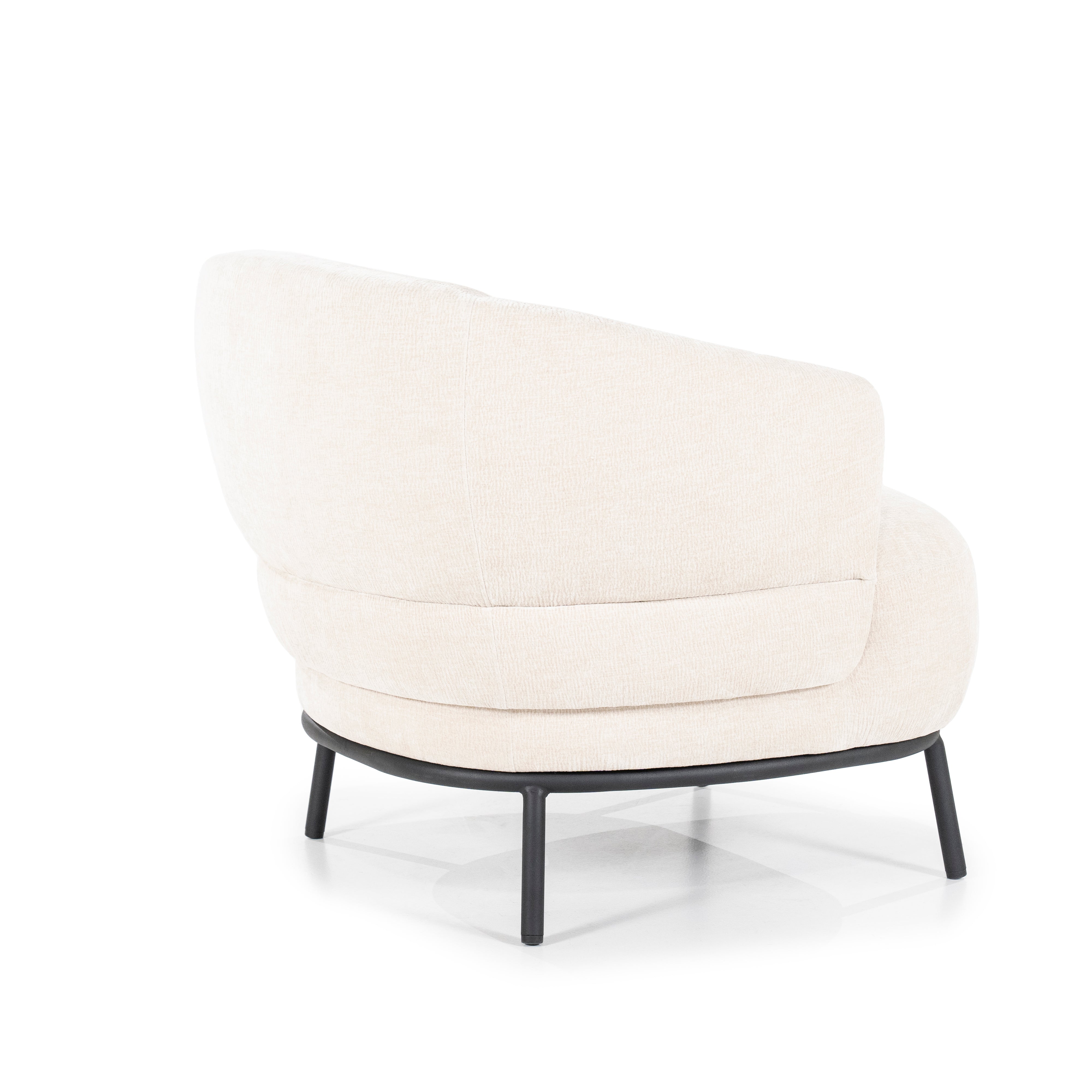 Fauteuil DAVID lichtbeige met zwarte basis