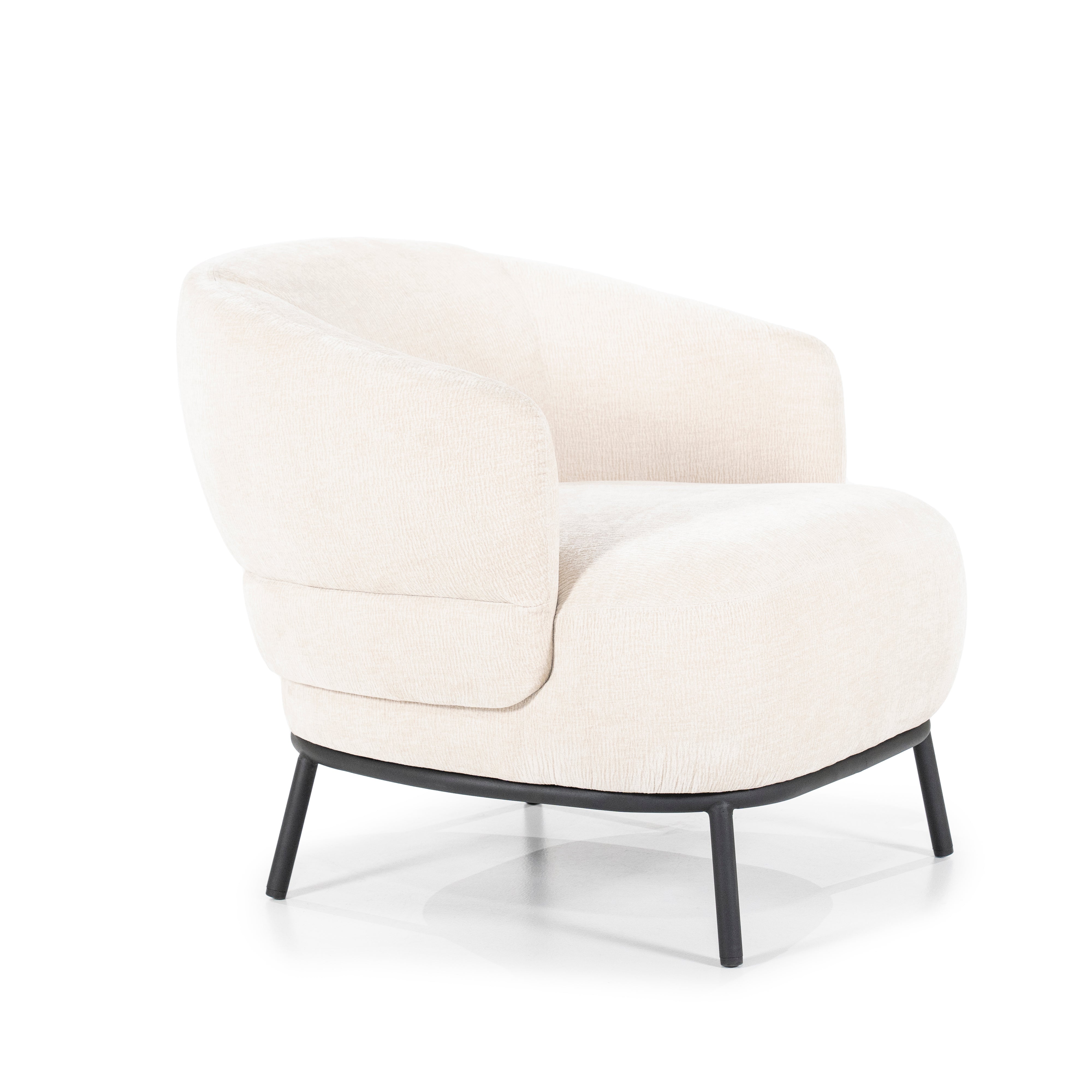 Fauteuil DAVID lichtbeige met zwarte basis