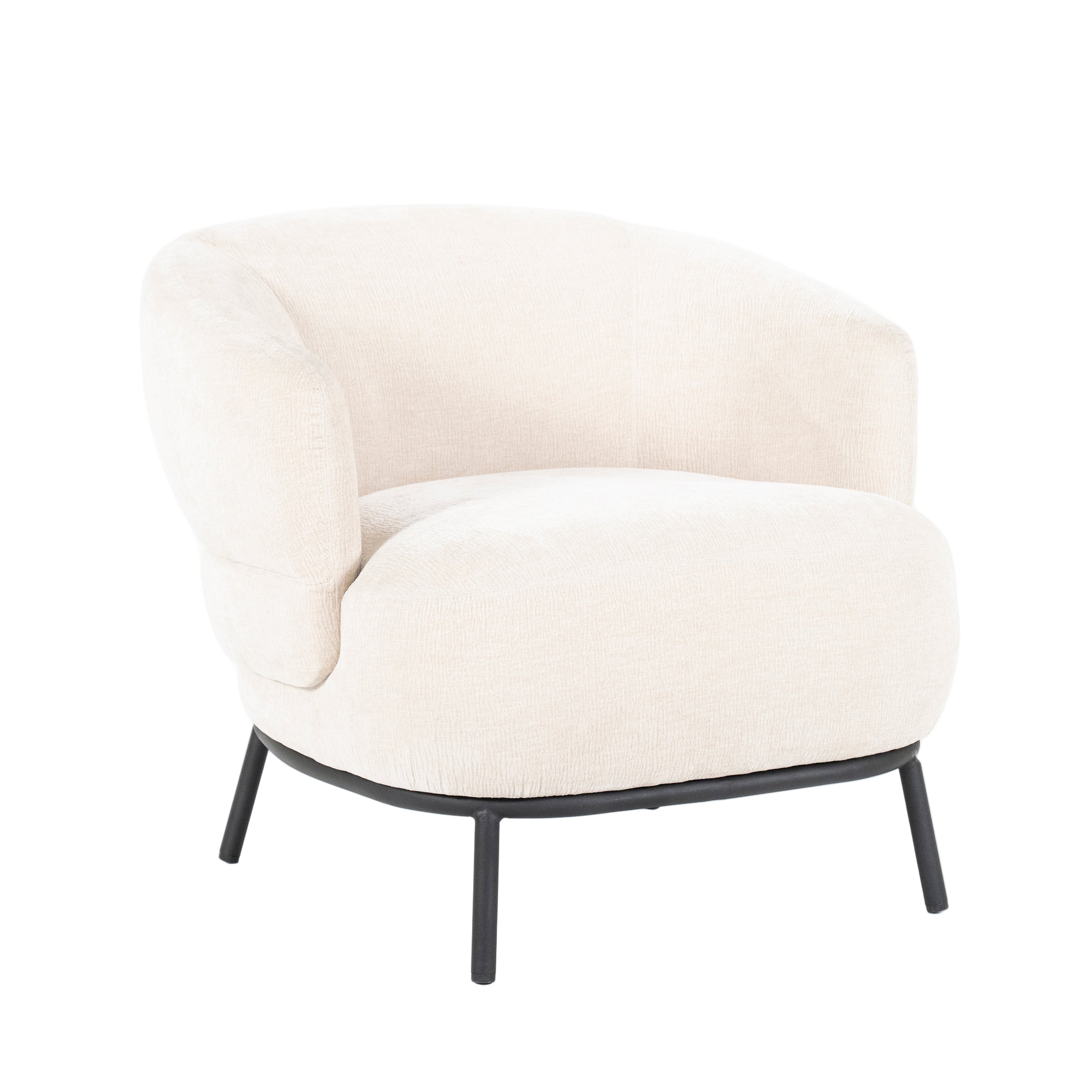 Fauteuil DAVID lichtbeige met zwarte basis