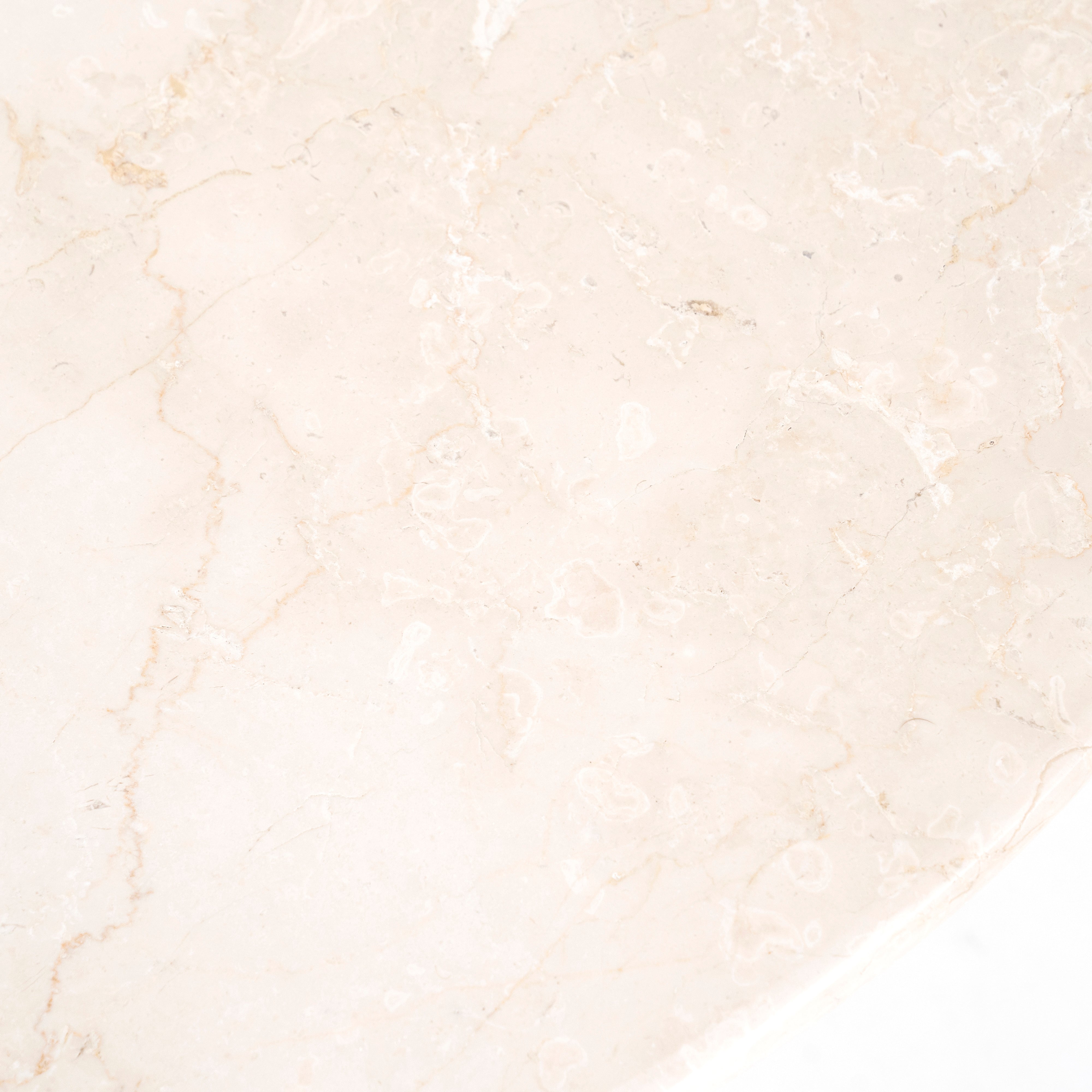 Kaffeetisch SARA hellbeige Travertin mit Mango-Holz