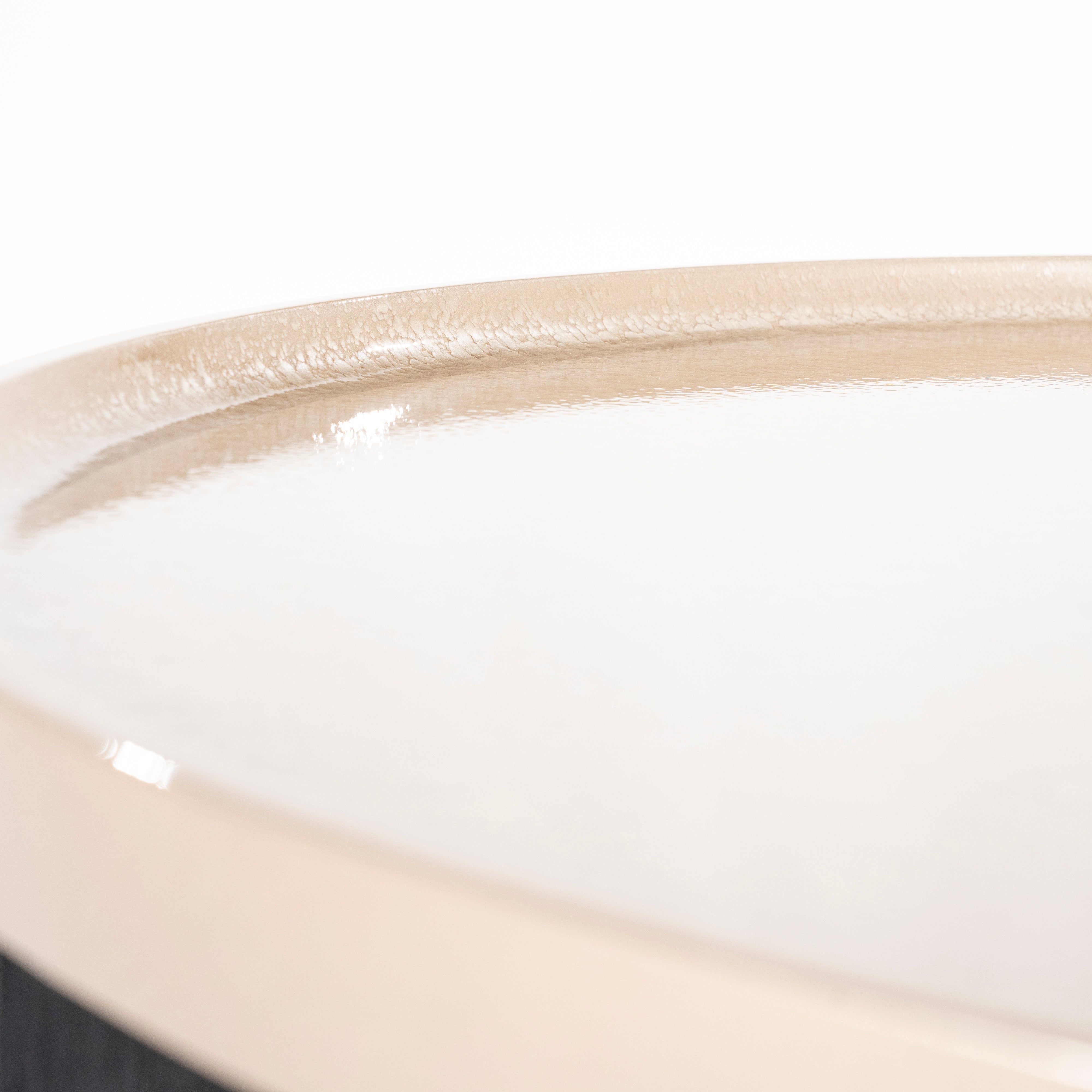 MAYSON Beige Coffee Table with Wooden Base