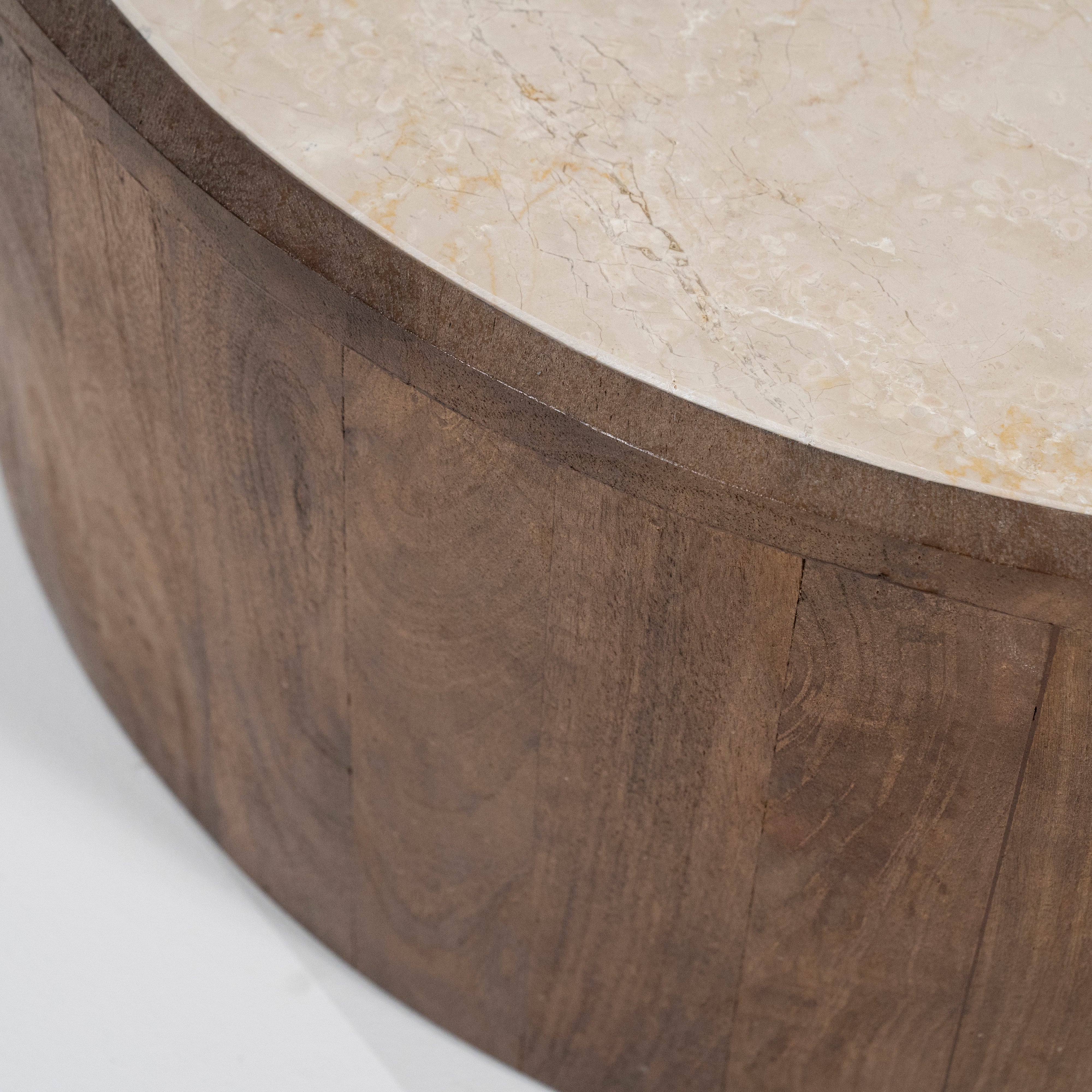 Set von Tischen HAZEL aus dunkelbraunem Mangoholz mit Marmorplatte