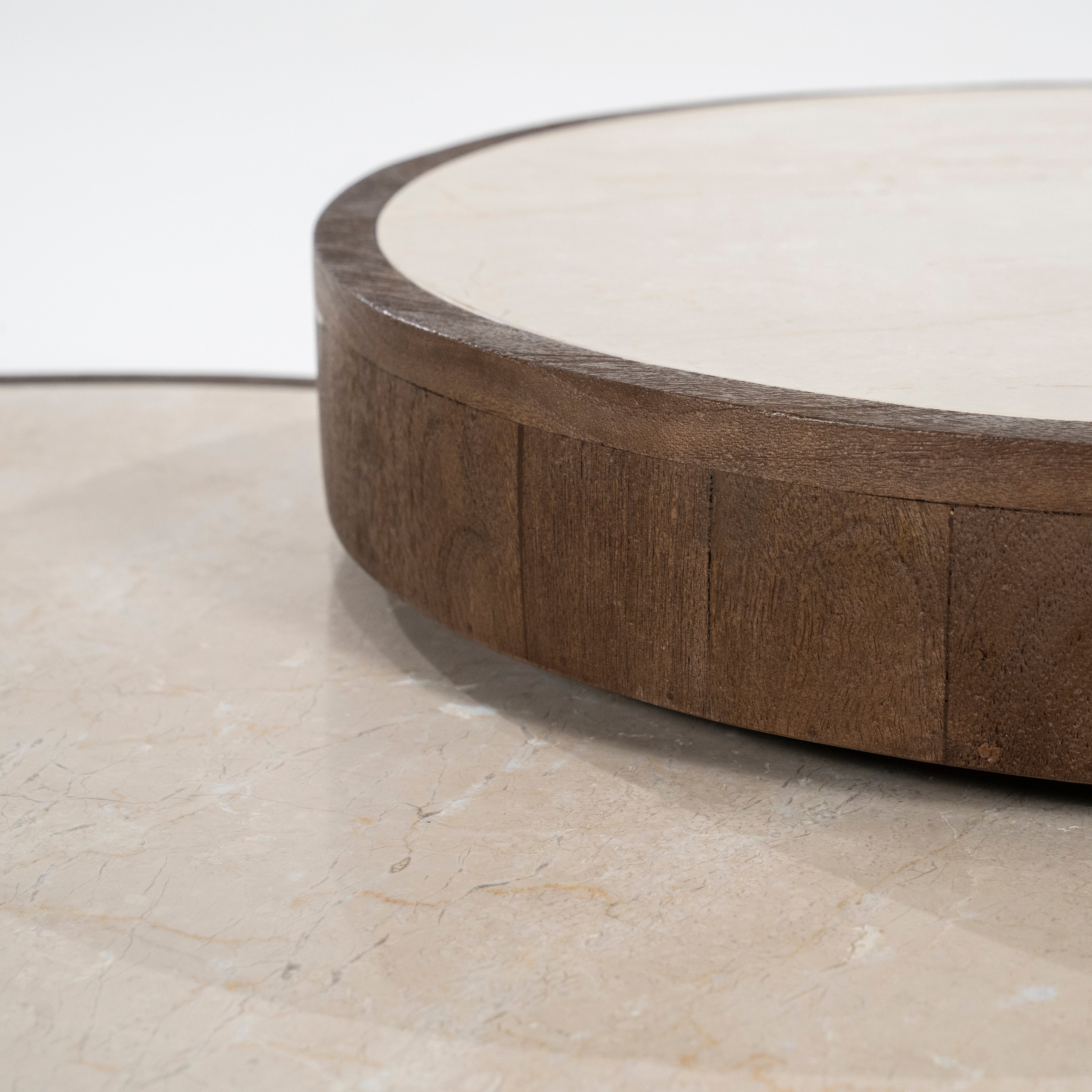 Set von Tischen HAZEL aus dunkelbraunem Mangoholz mit Marmorplatte