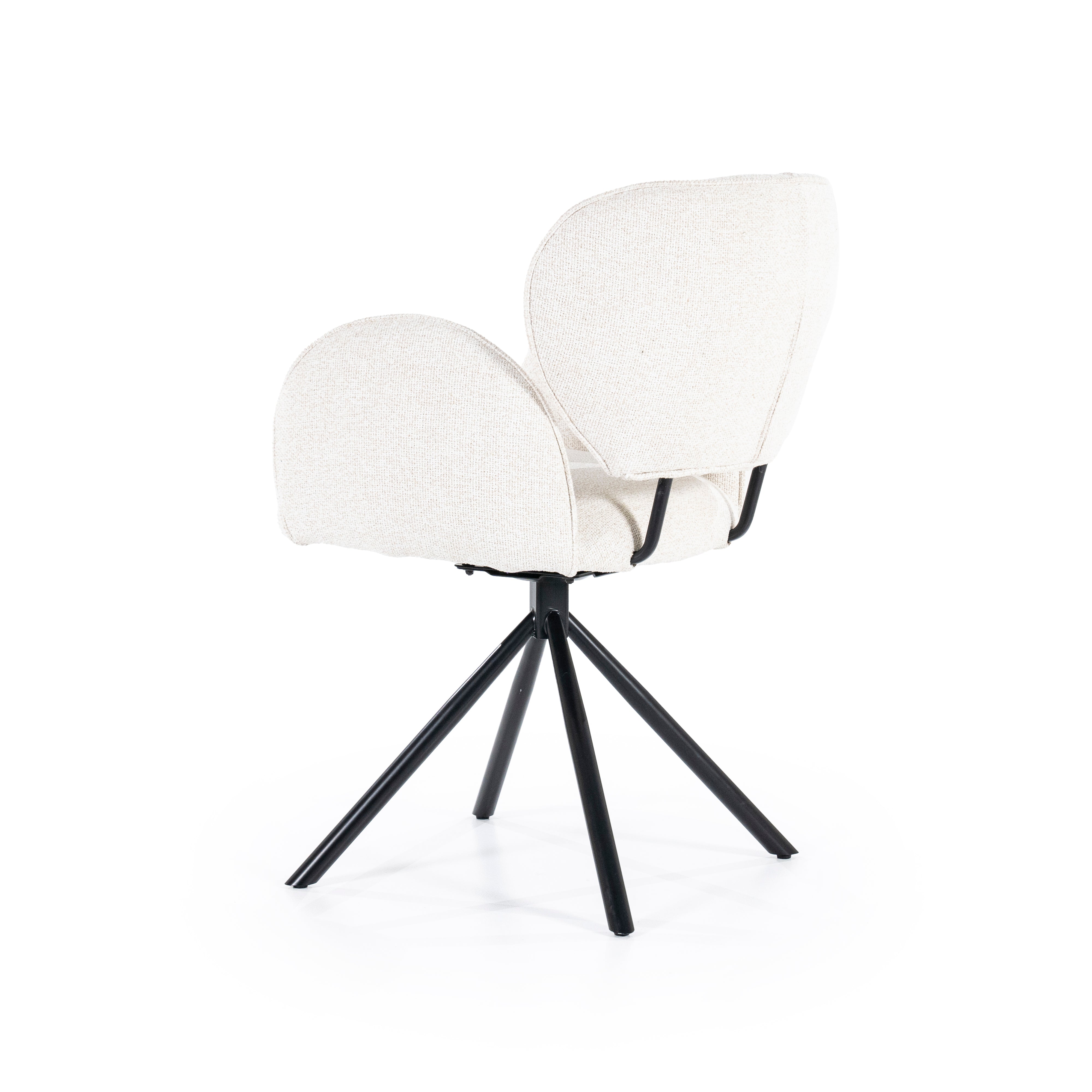 ROSALIN Cream Chair with Black Base