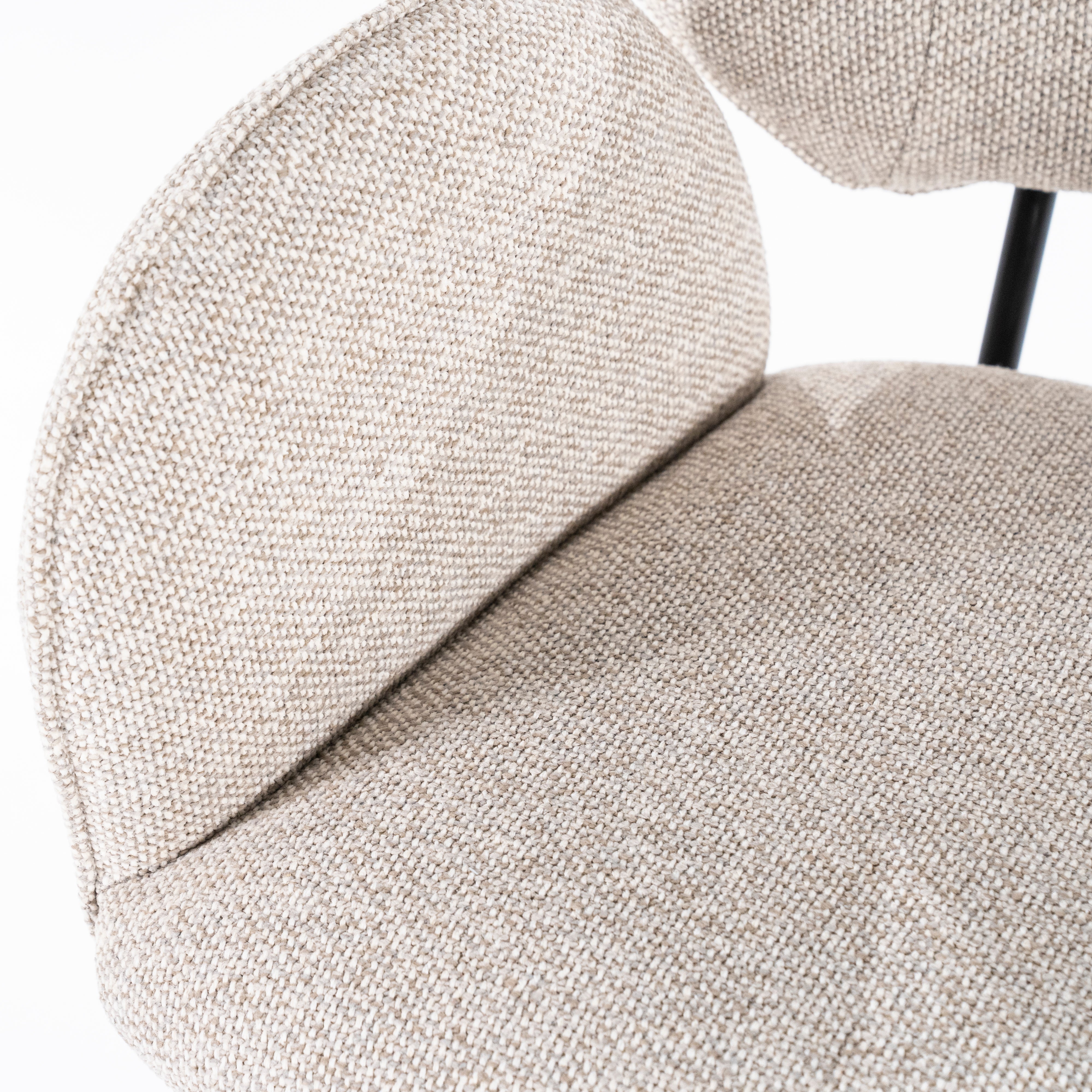 ROSALIN Chair Beige with Black Base