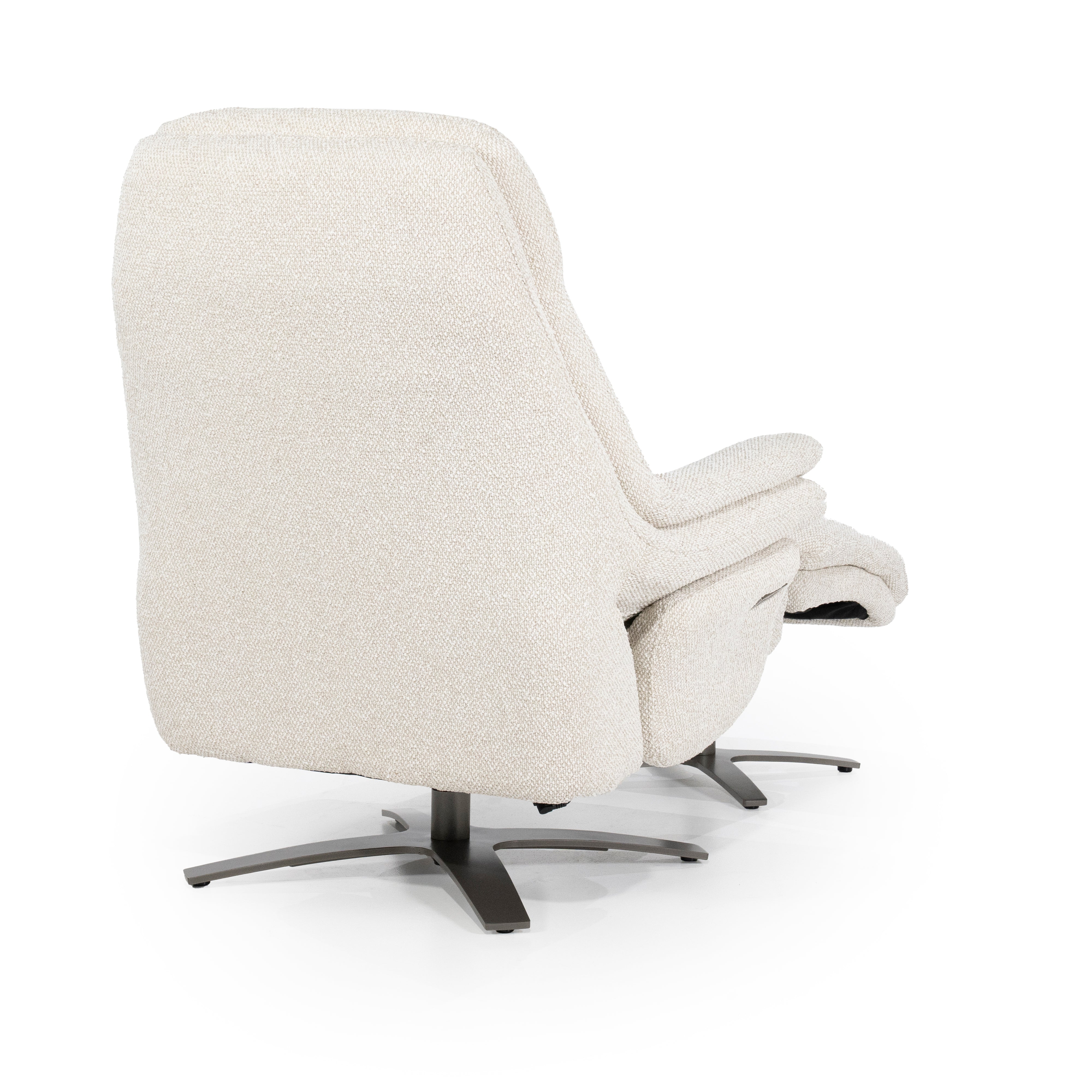 Sessel mit Fußstütze CALEB beige mit schwarzem Gestell