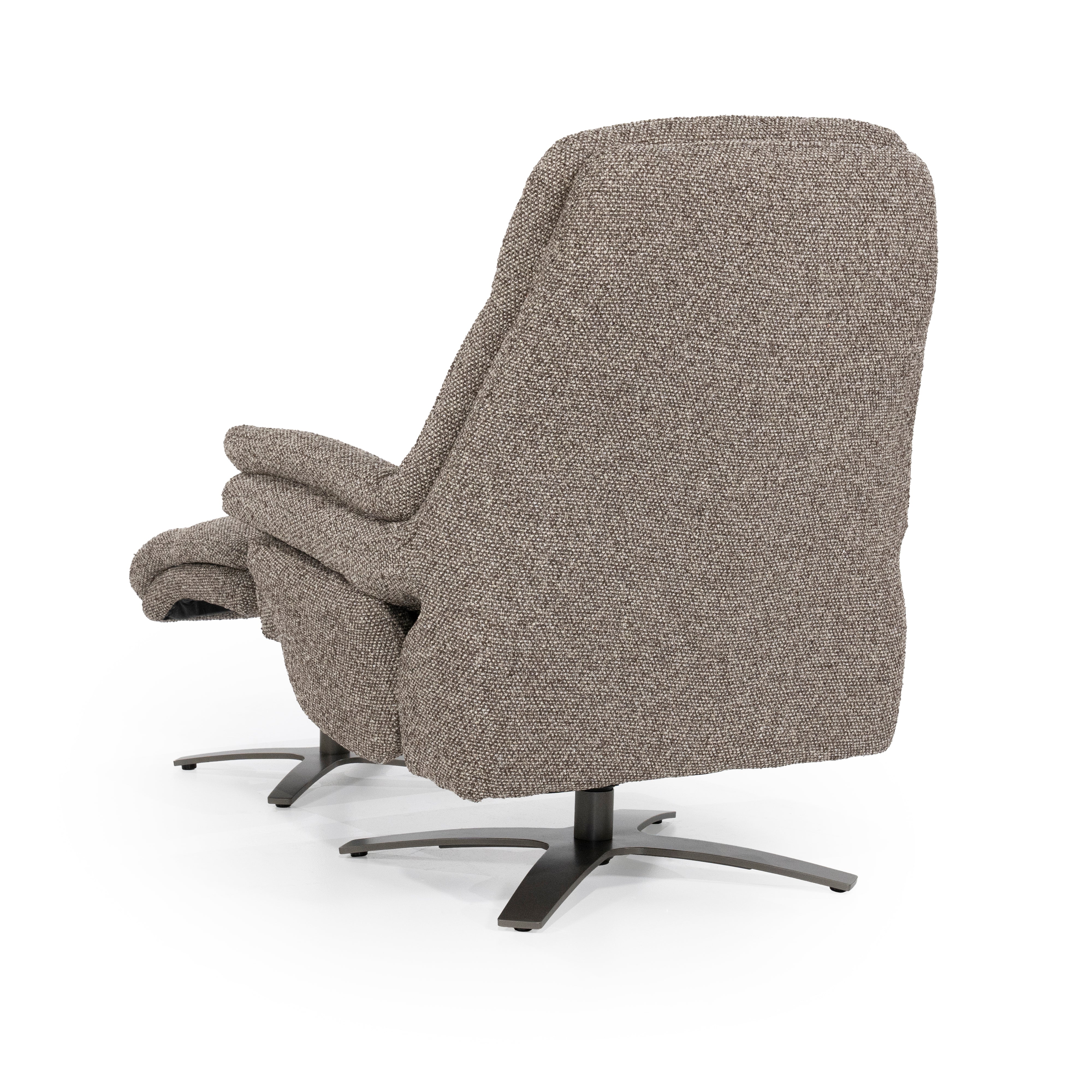 Fauteuil met voetensteun CALEB donkerbeige met zwarte basis