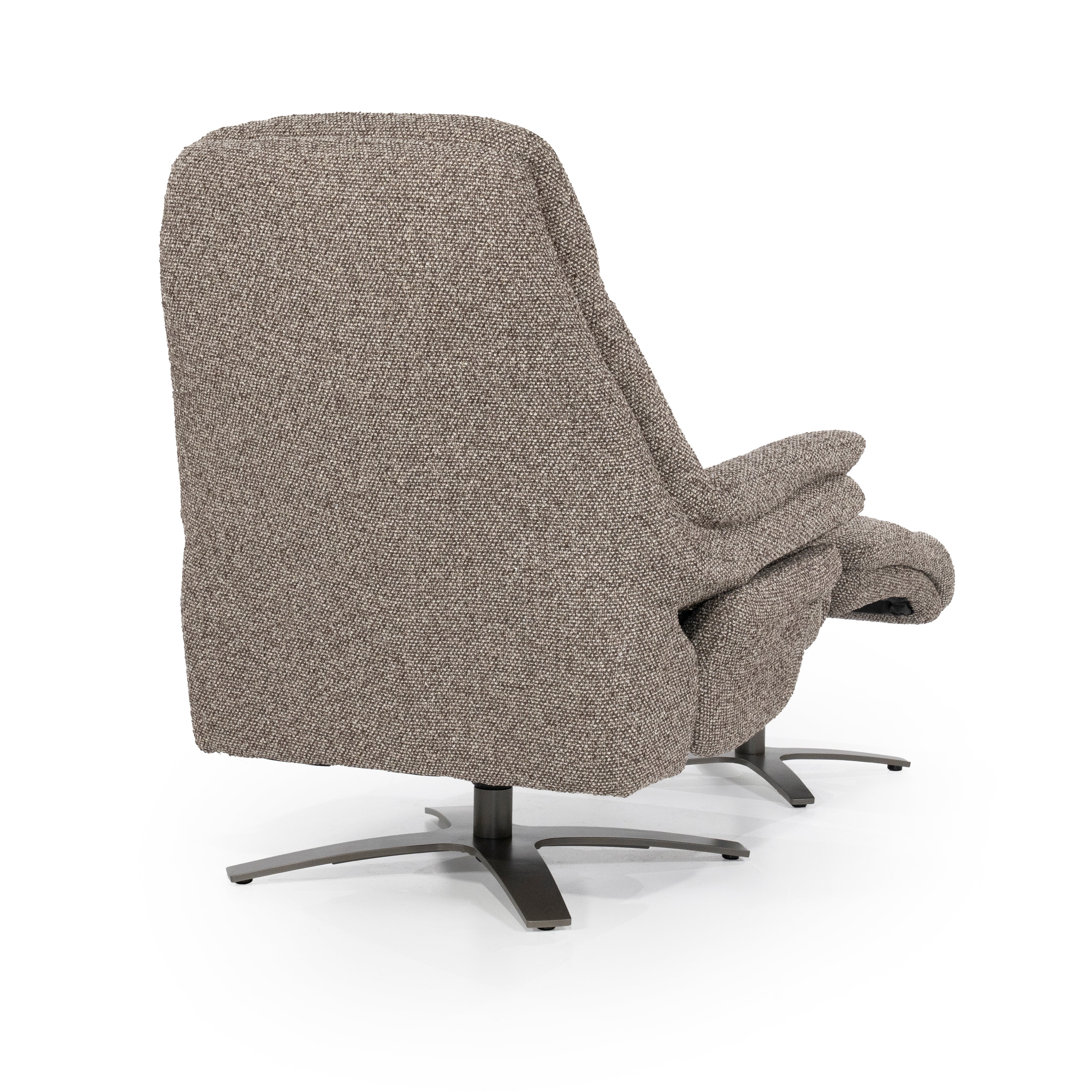 Fauteuil met voetensteun CALEB donkerbeige met zwarte basis