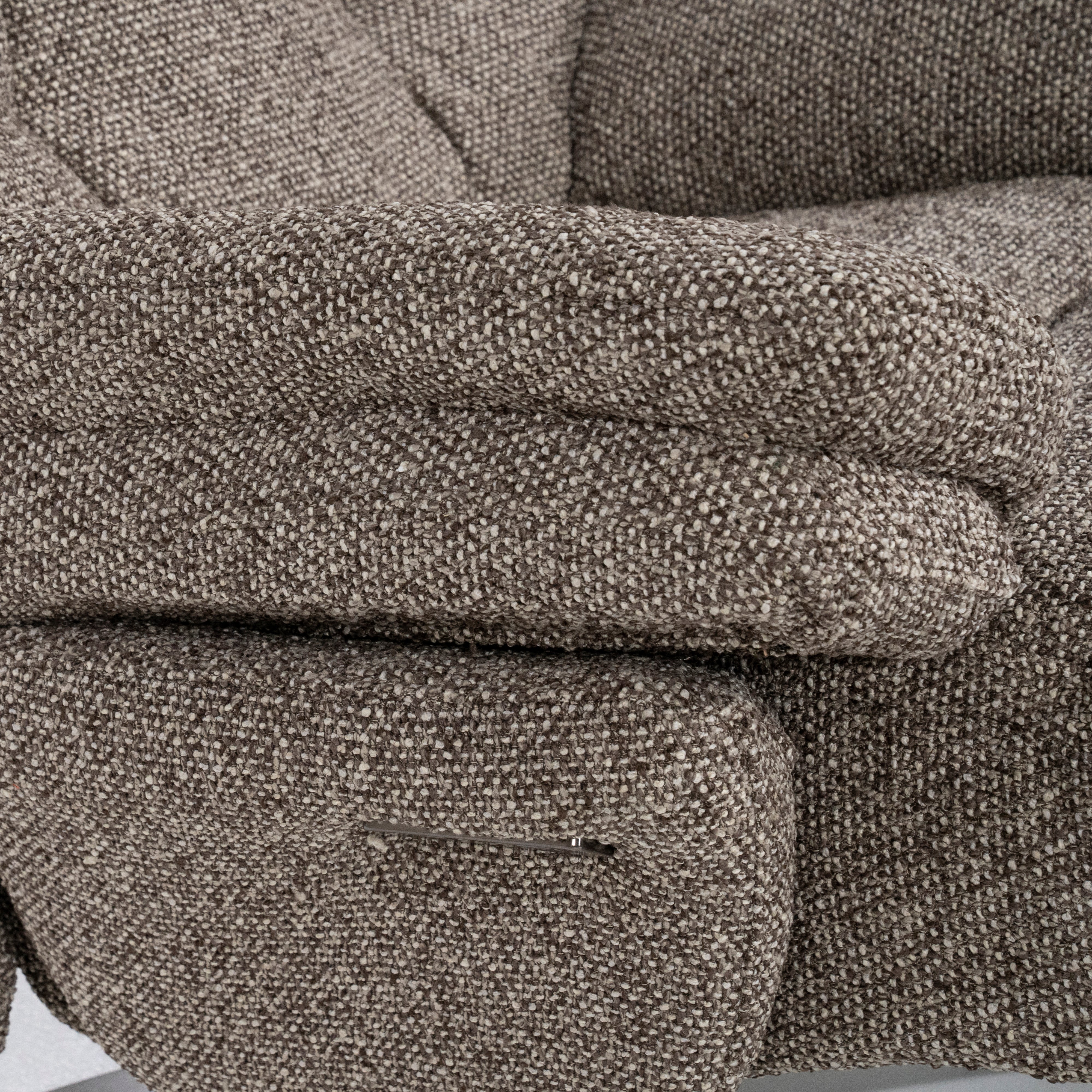 Fauteuil met voetensteun CALEB donkerbeige met zwarte basis