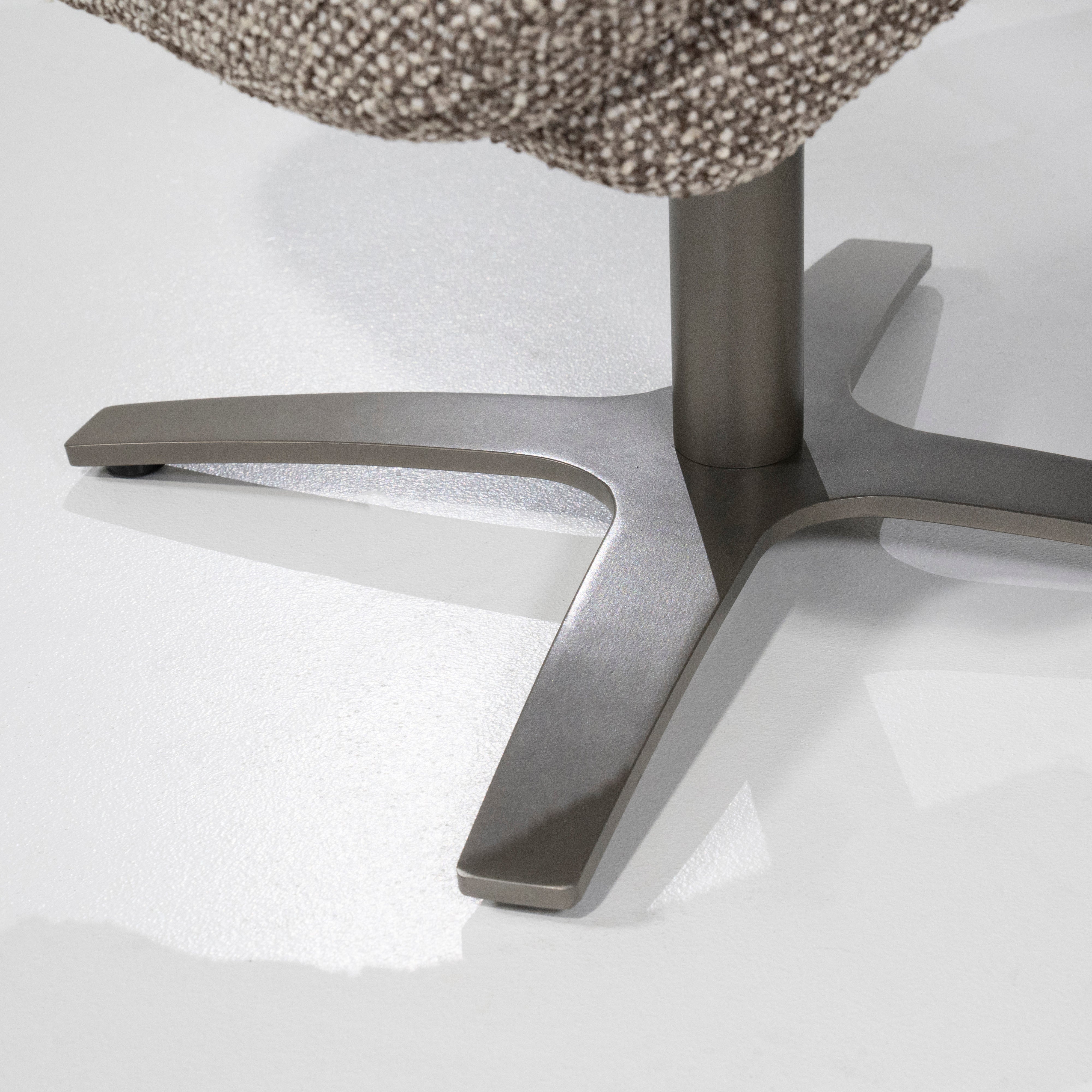 Fauteuil met voetensteun CALEB donkerbeige met zwarte basis