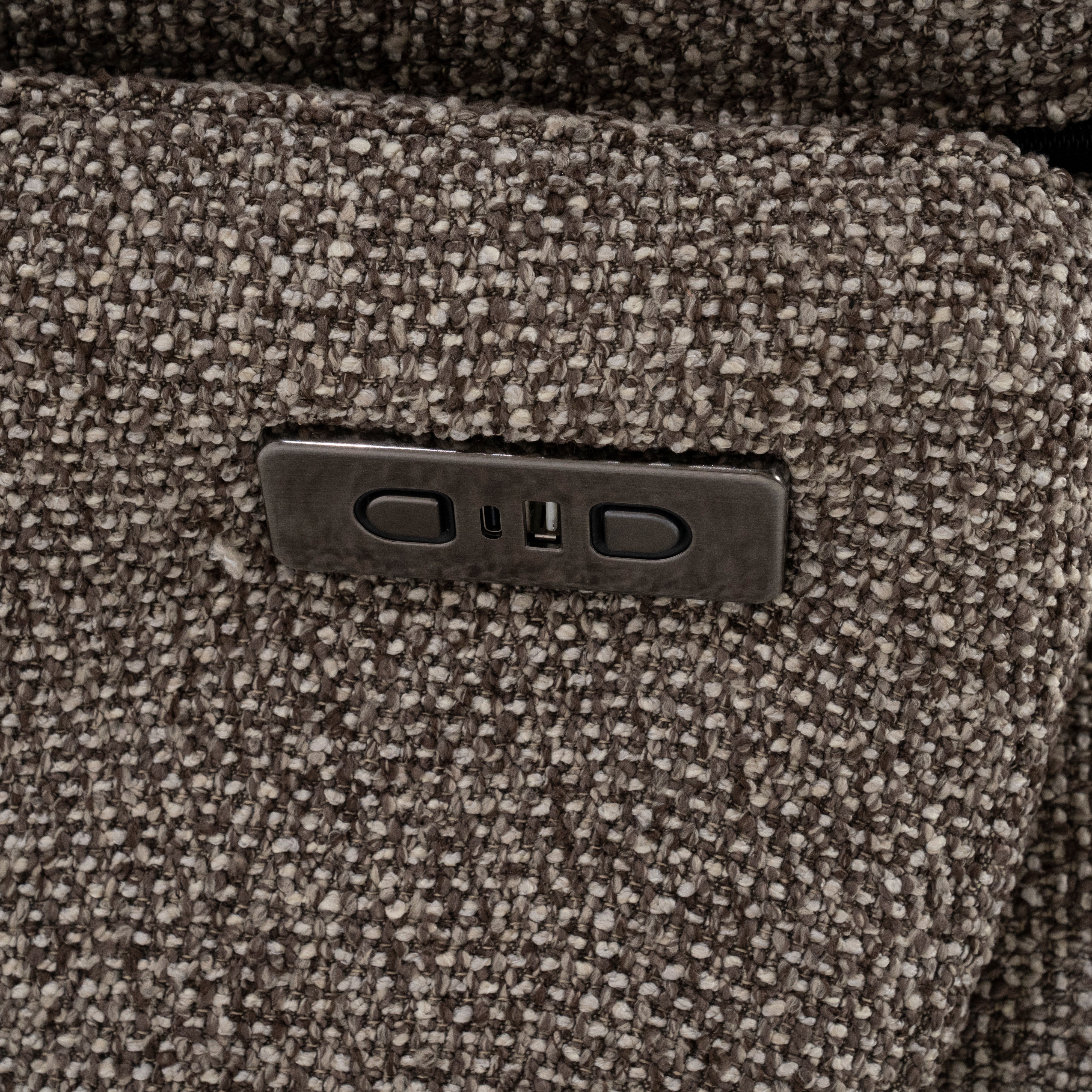 Fauteuil met voetensteun CALEB donkerbeige met zwarte basis