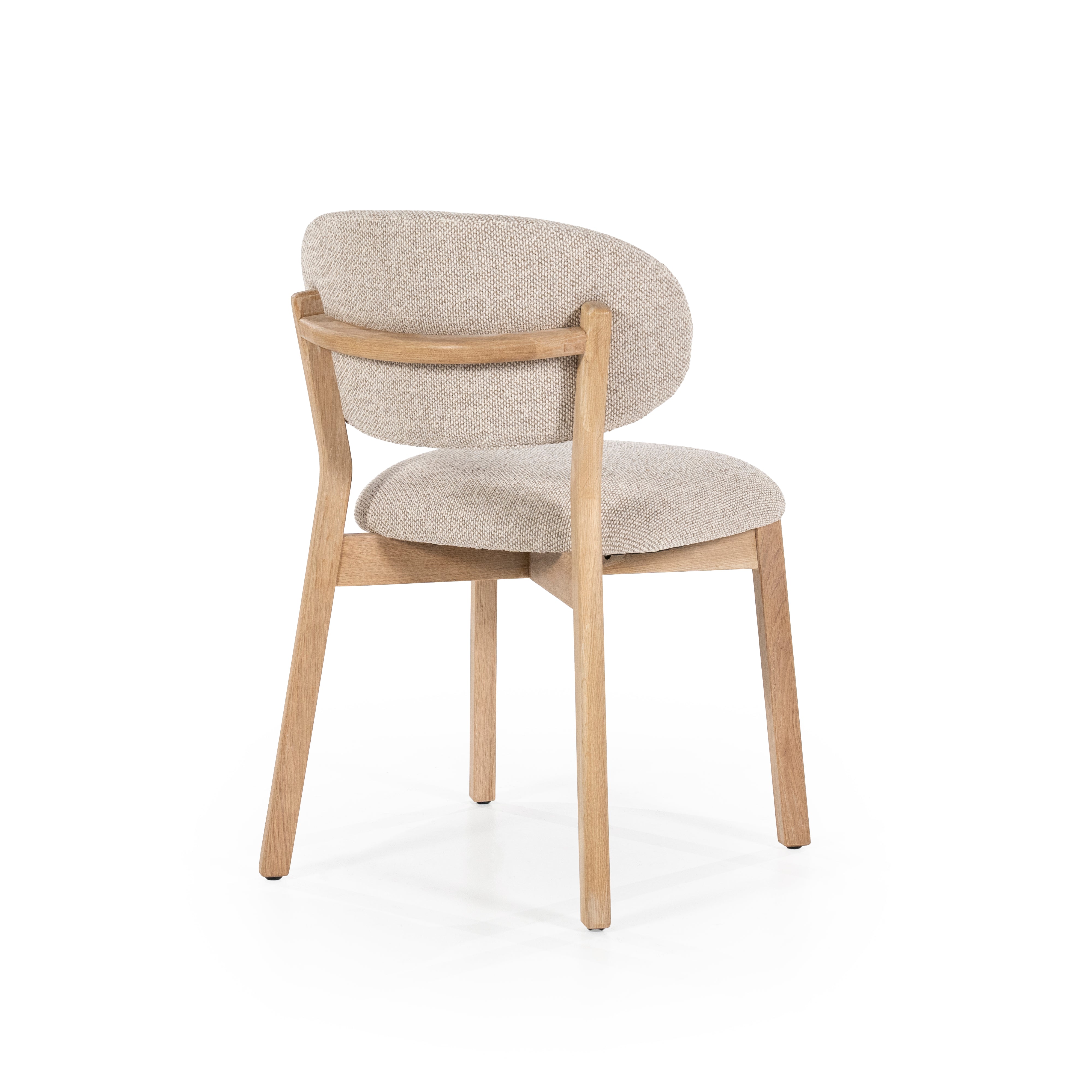 MIKKY taupe chair with oak base
