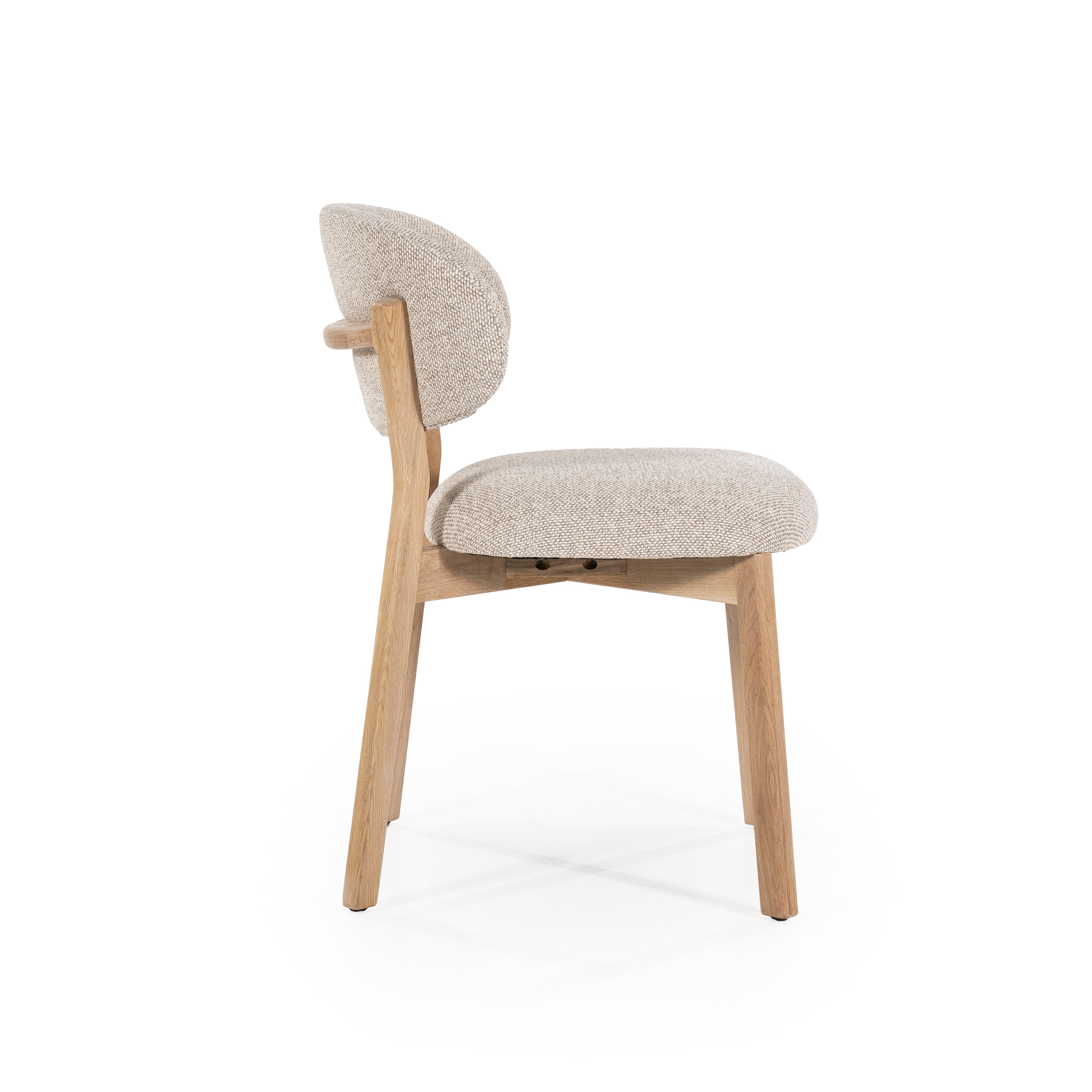 MIKKY taupe chair with oak base