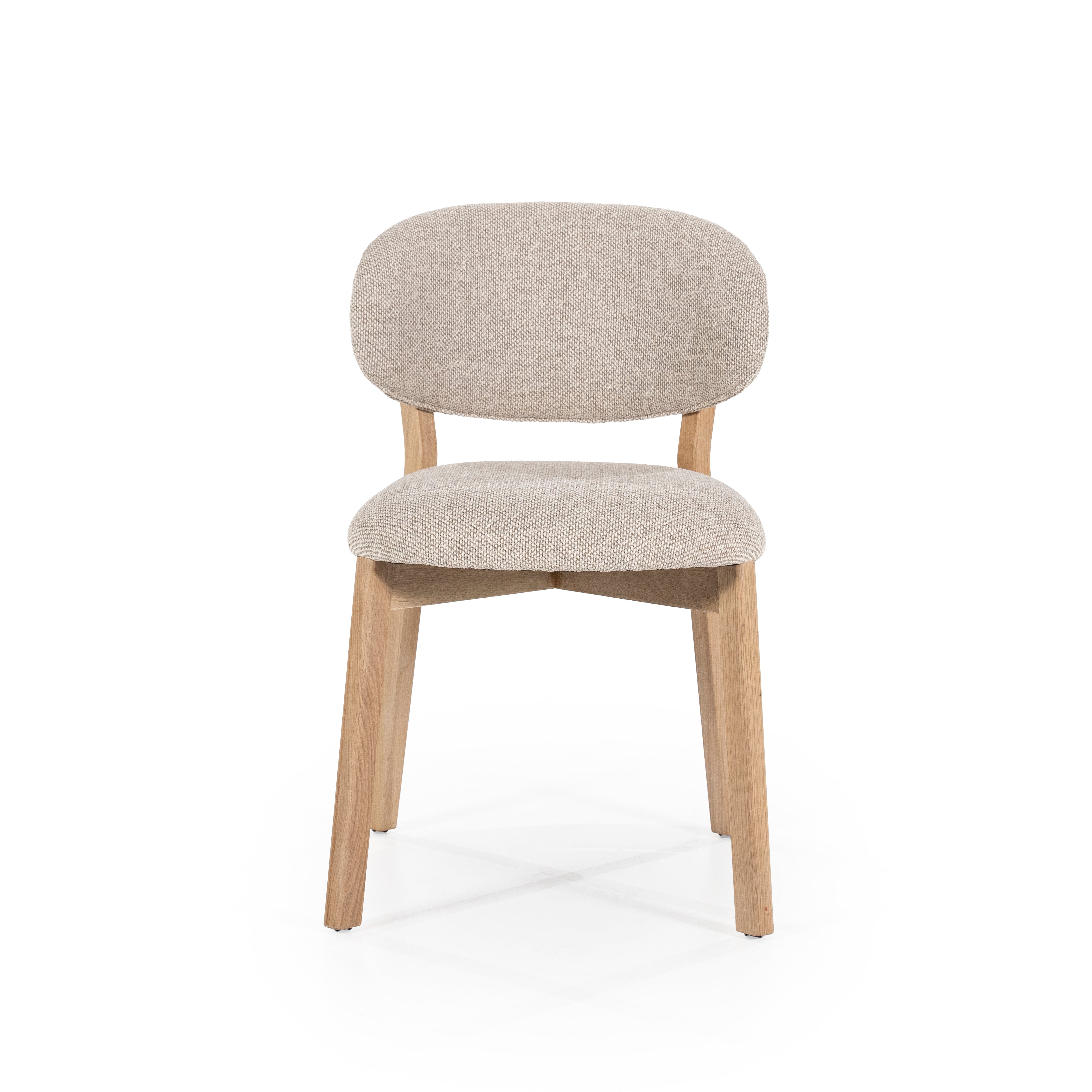 MIKKY taupe chair with oak base