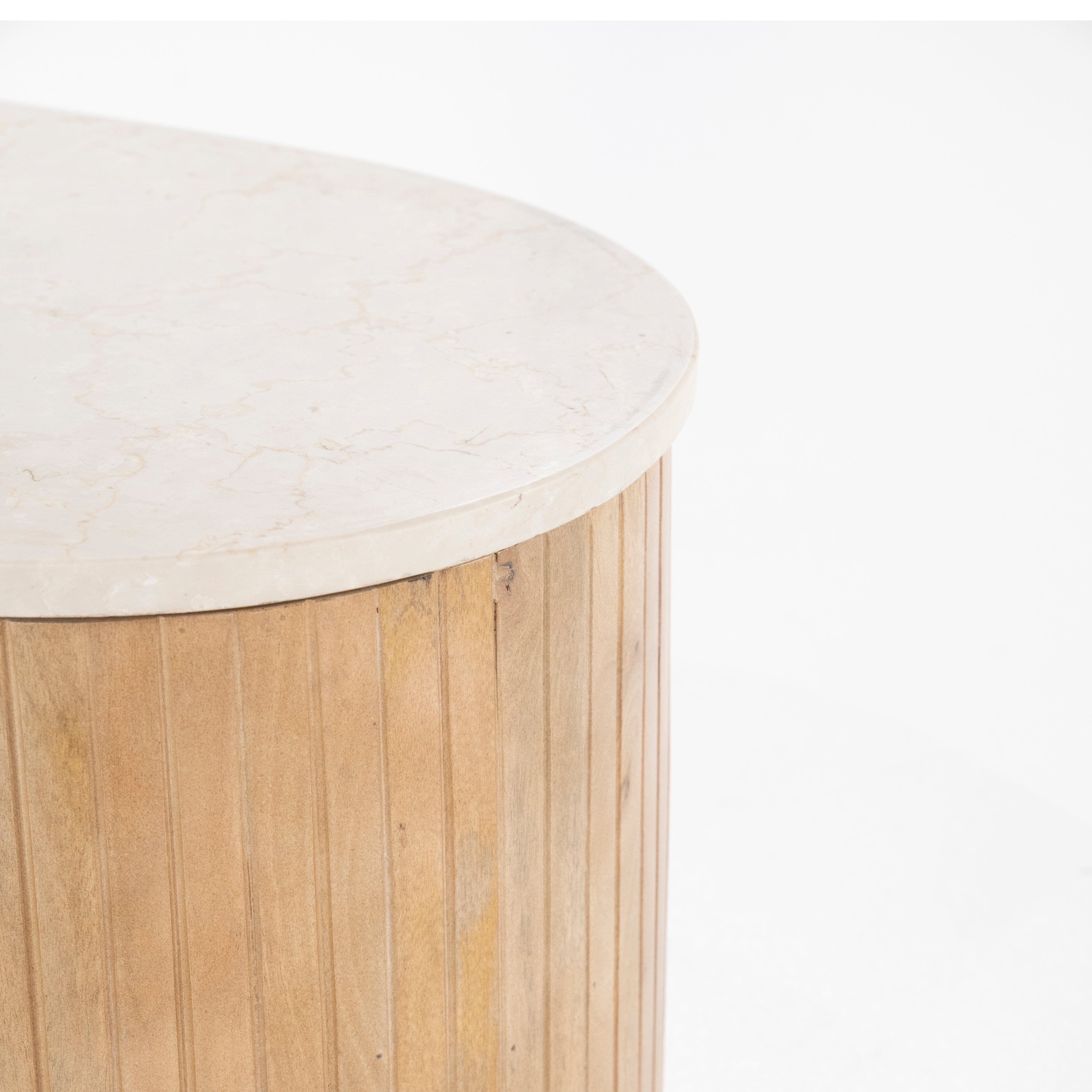 KIRA Couchtisch aus Mangoholz mit Marmorplatte