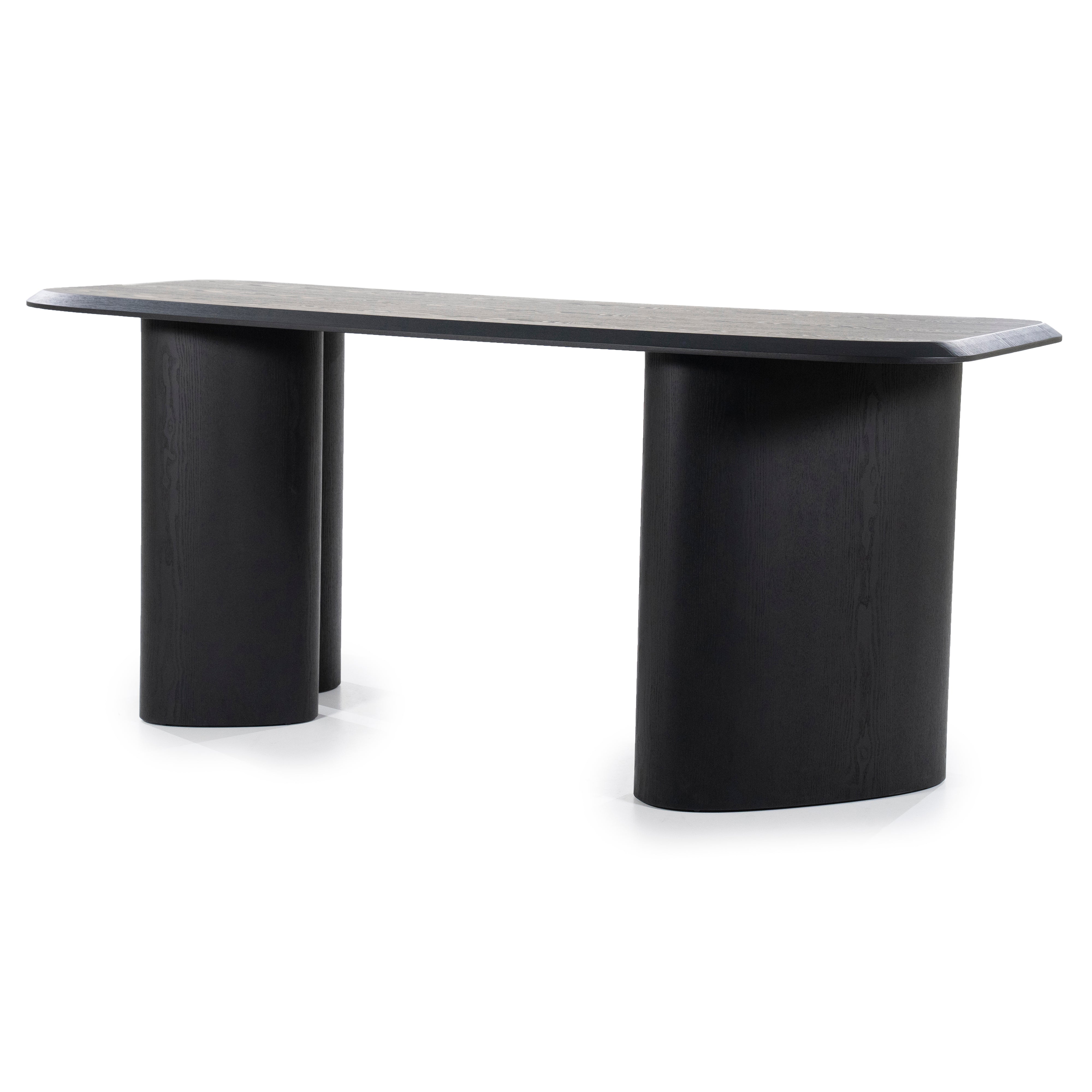 WALTER black bar table oak veneer