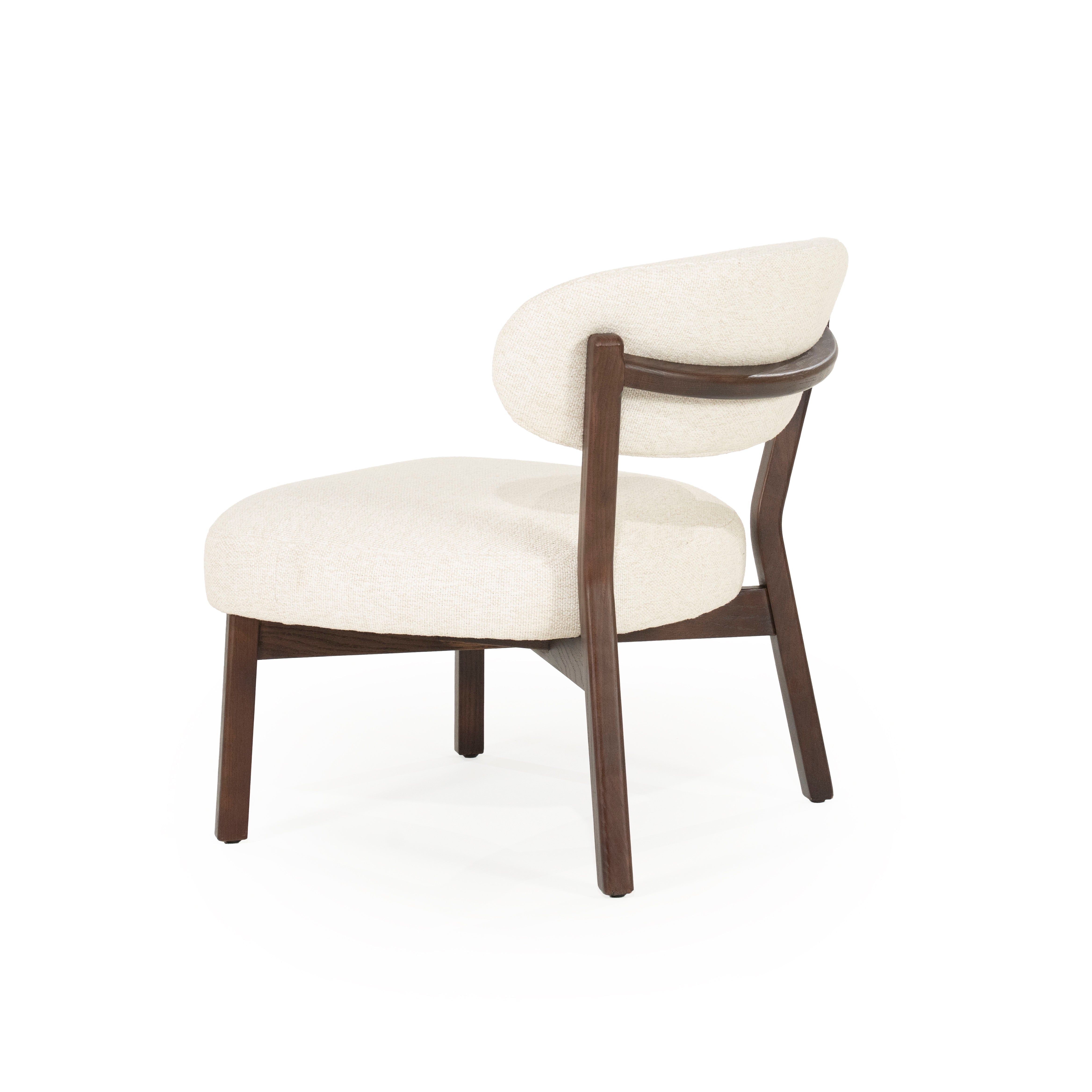 Sessel MIKKY hellbeige mit dunklem Holzgestell