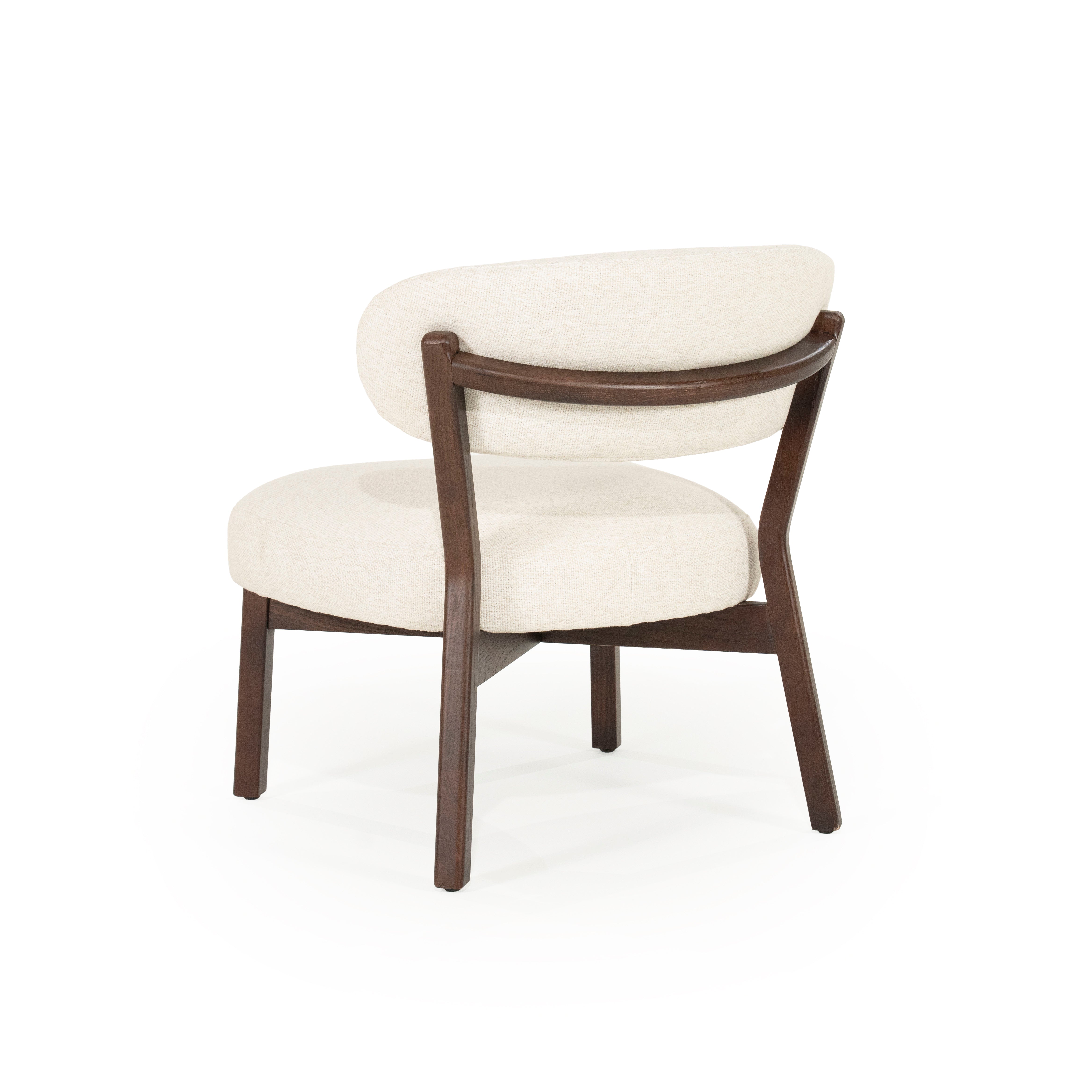 Sessel MIKKY hellbeige mit dunklem Holzgestell