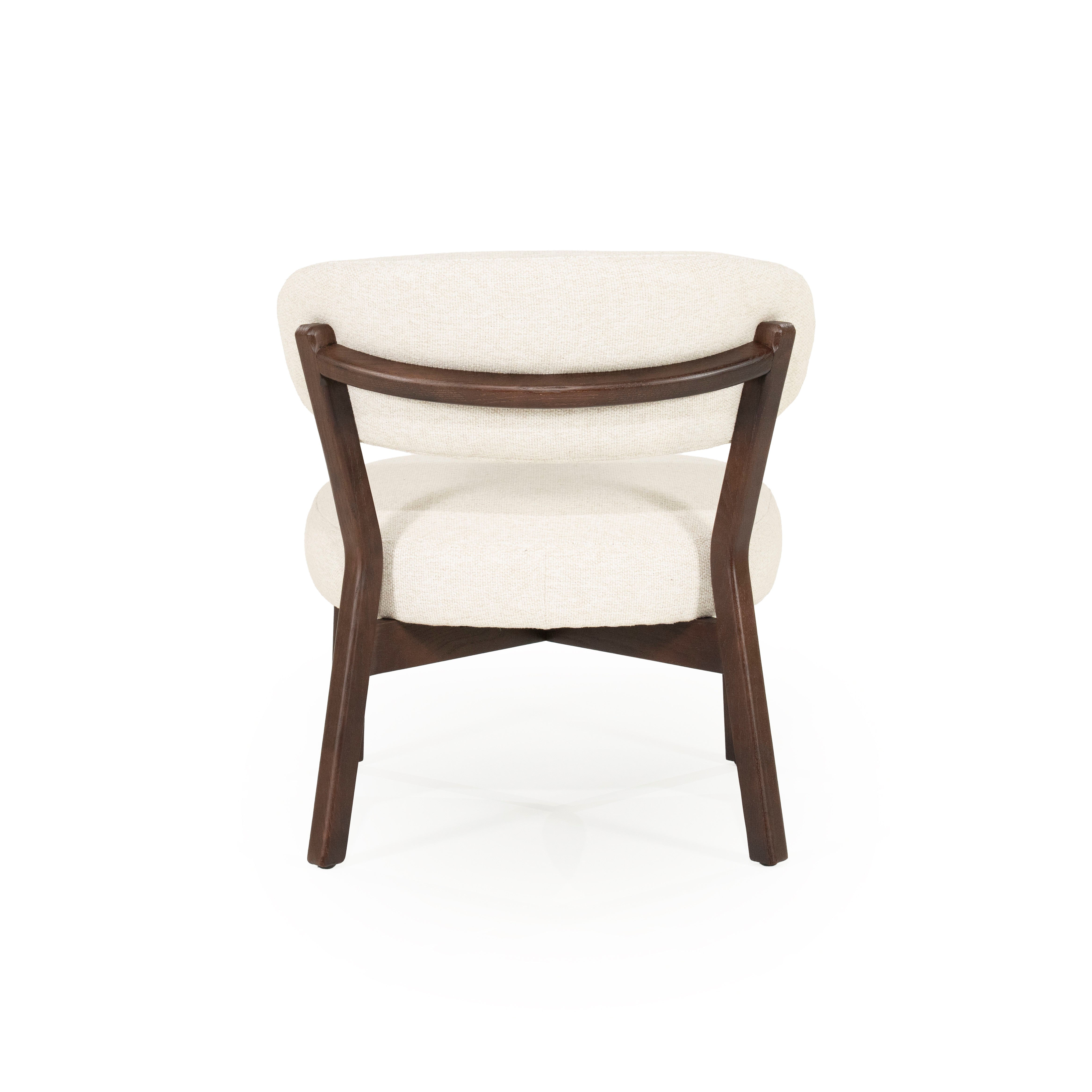 Sessel MIKKY hellbeige mit dunklem Holzgestell