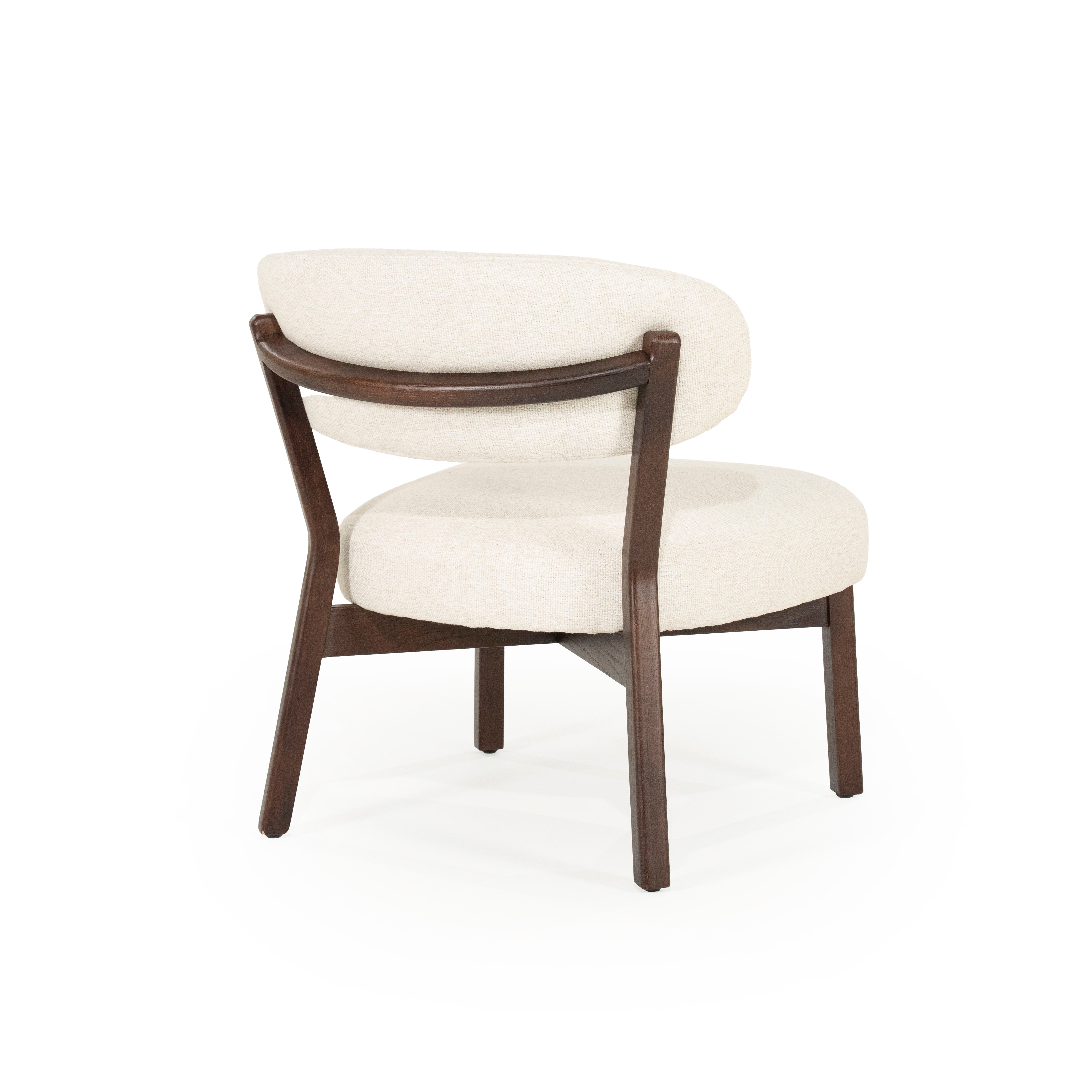 Sessel MIKKY hellbeige mit dunklem Holzgestell