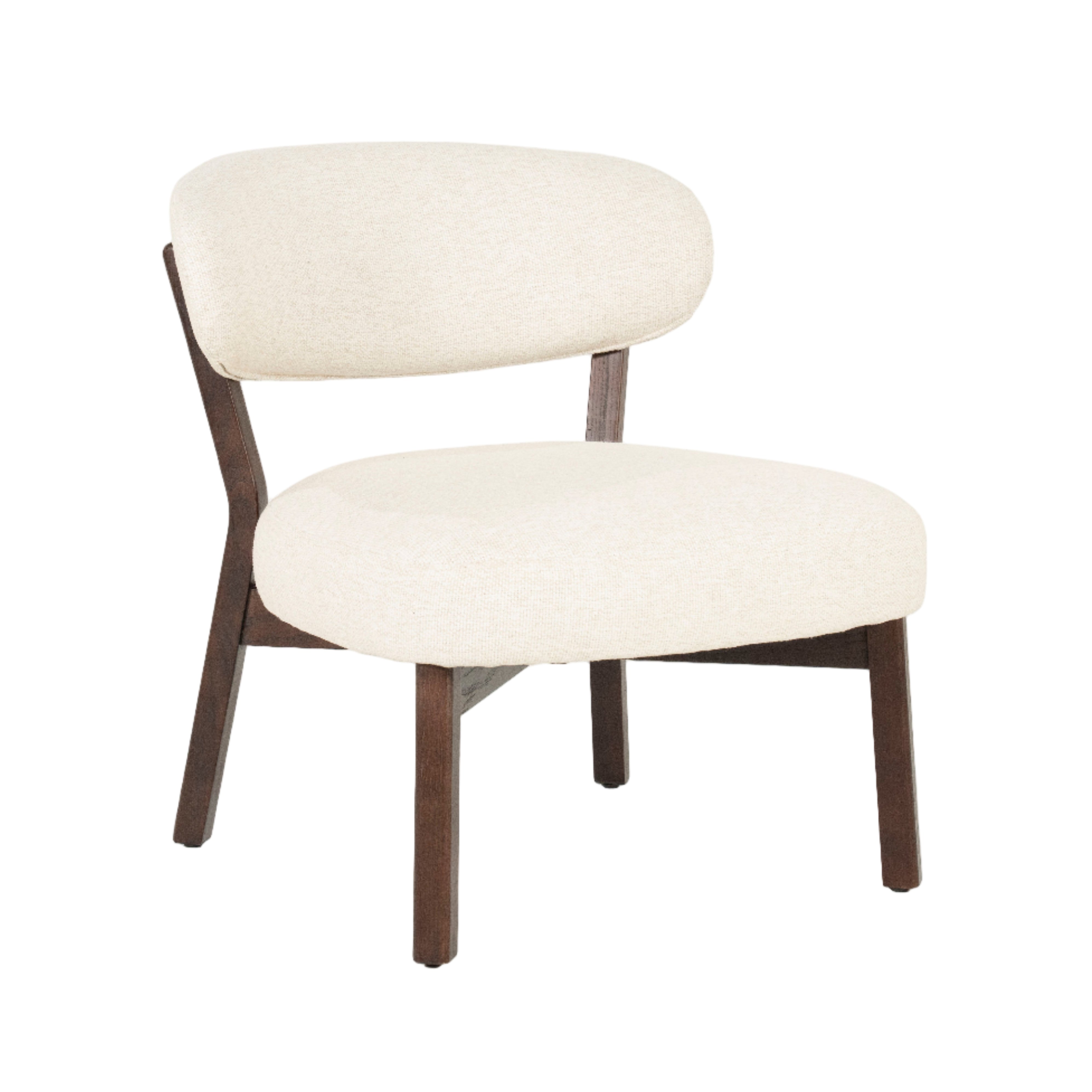 Sessel MIKKY hellbeige mit dunklem Holzgestell