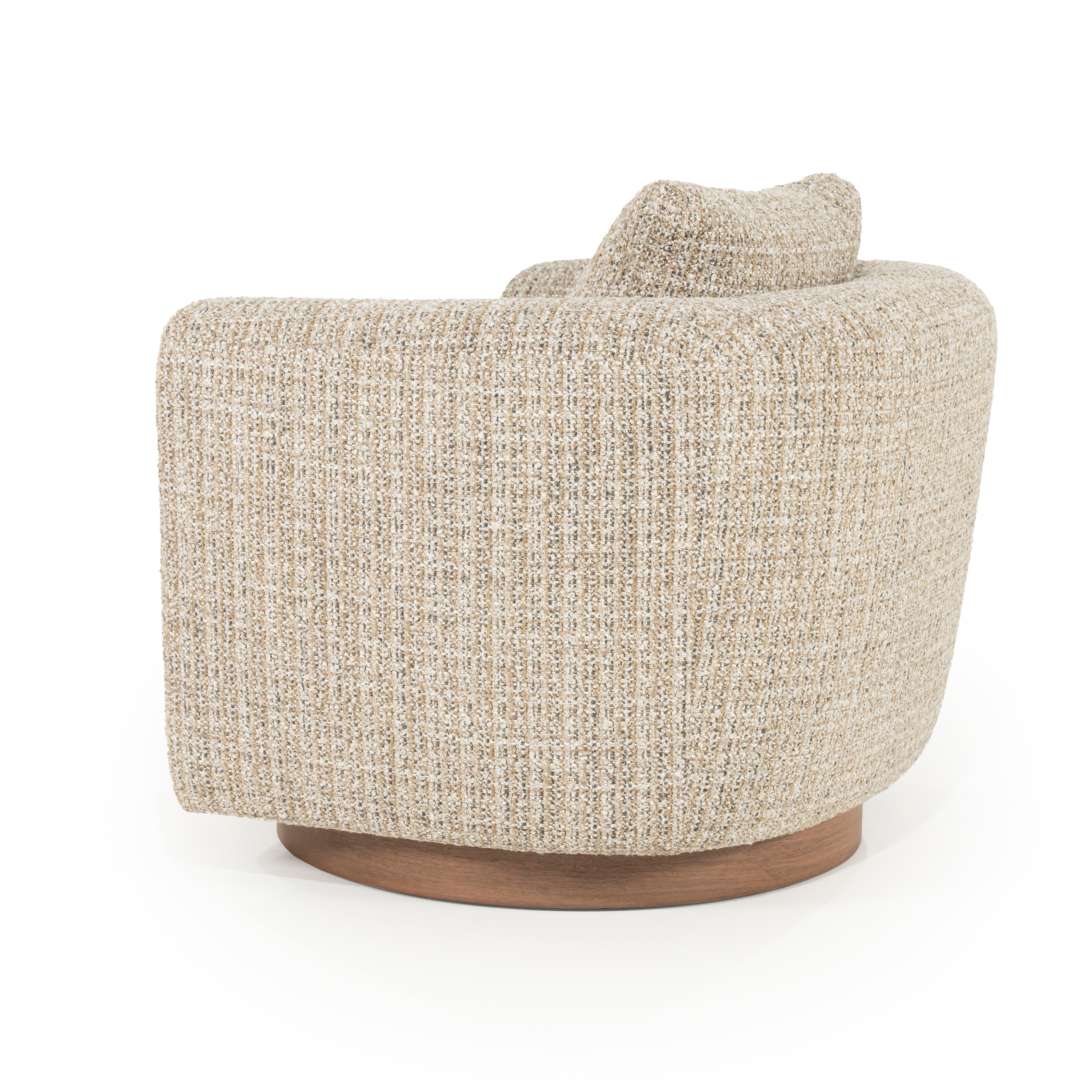 Draaistoel JORDAN beige met houten basis
