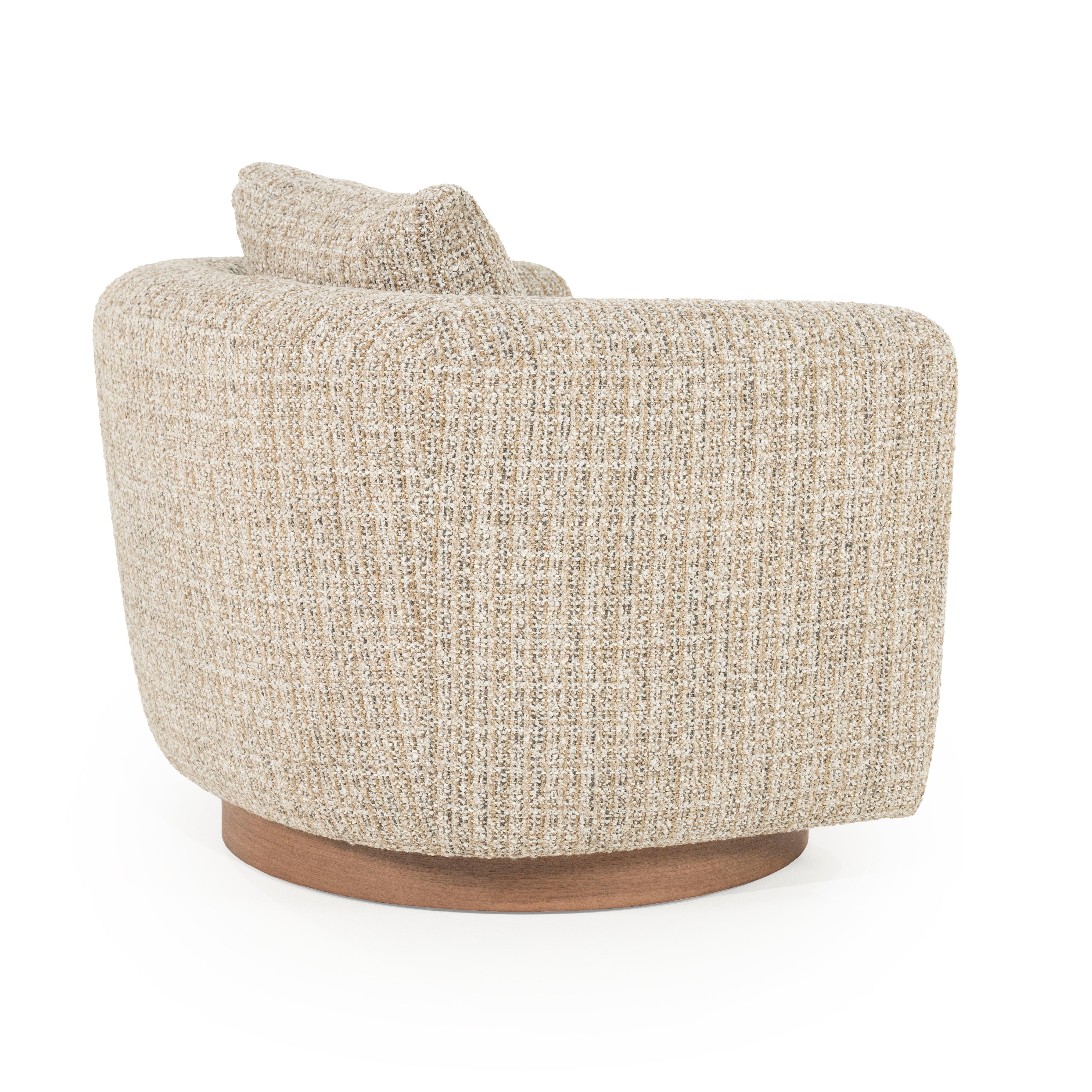 Draaistoel JORDAN beige met houten basis
