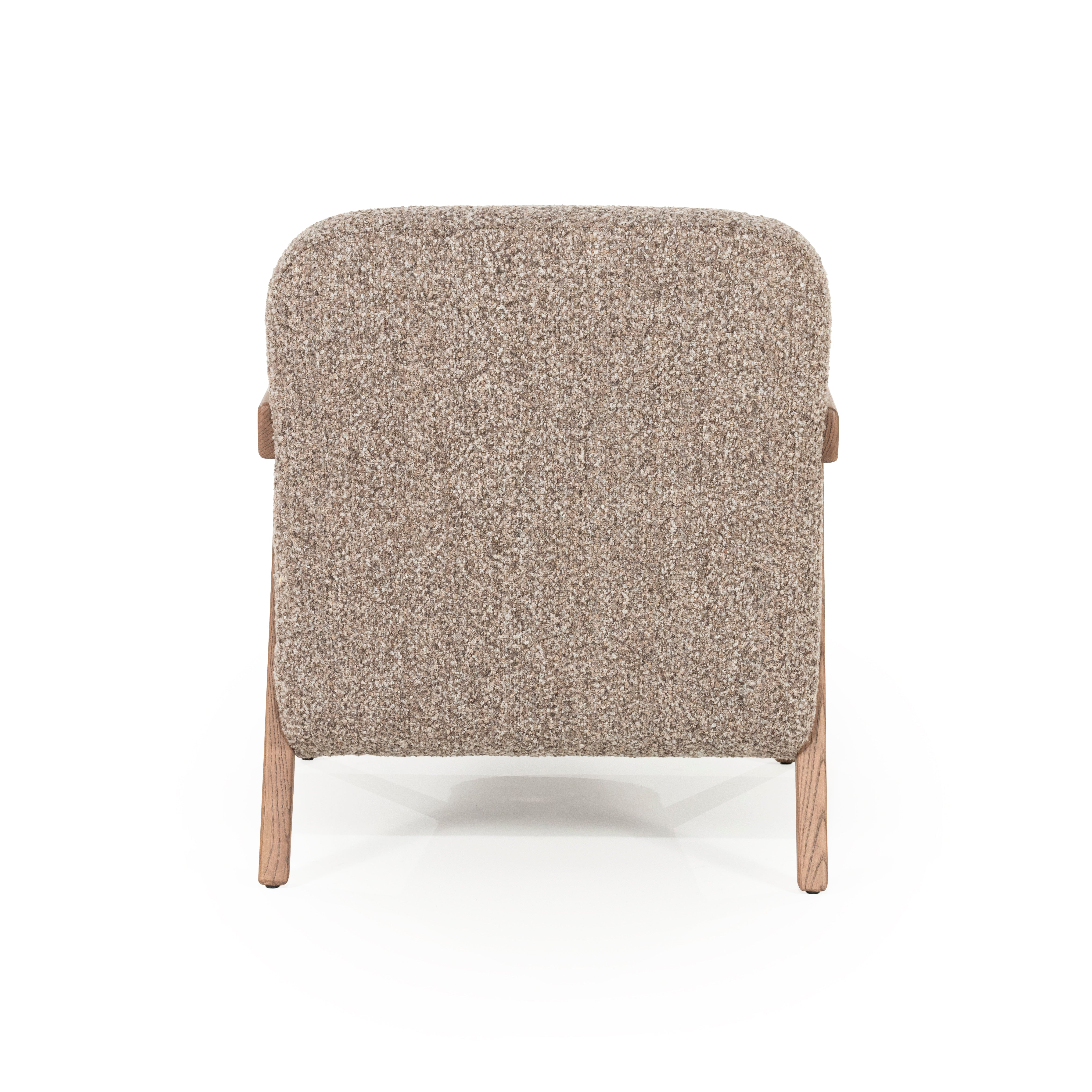 Sessel FRANCIS dunkelbeige mit Holzgestell