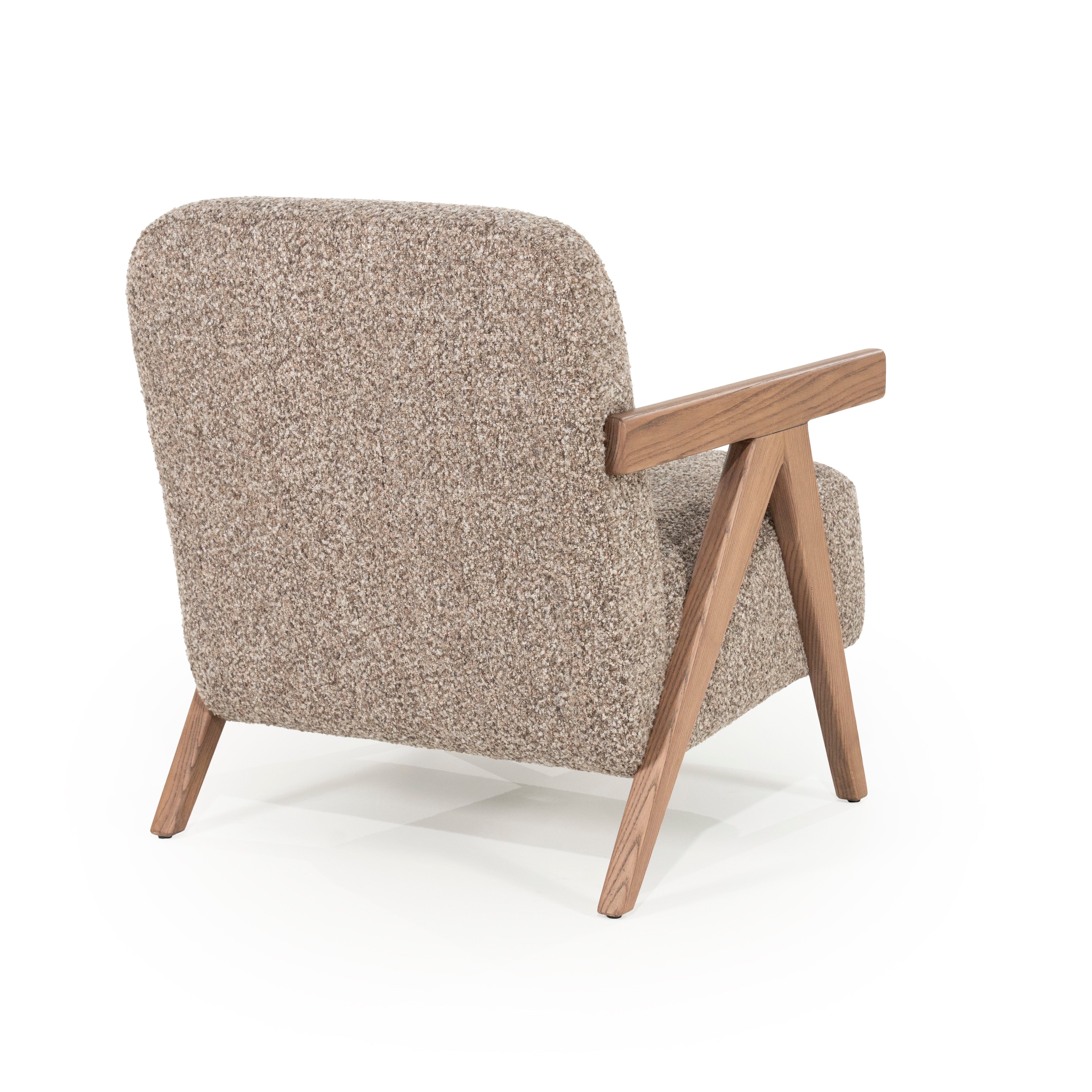 Sessel FRANCIS dunkelbeige mit Holzgestell