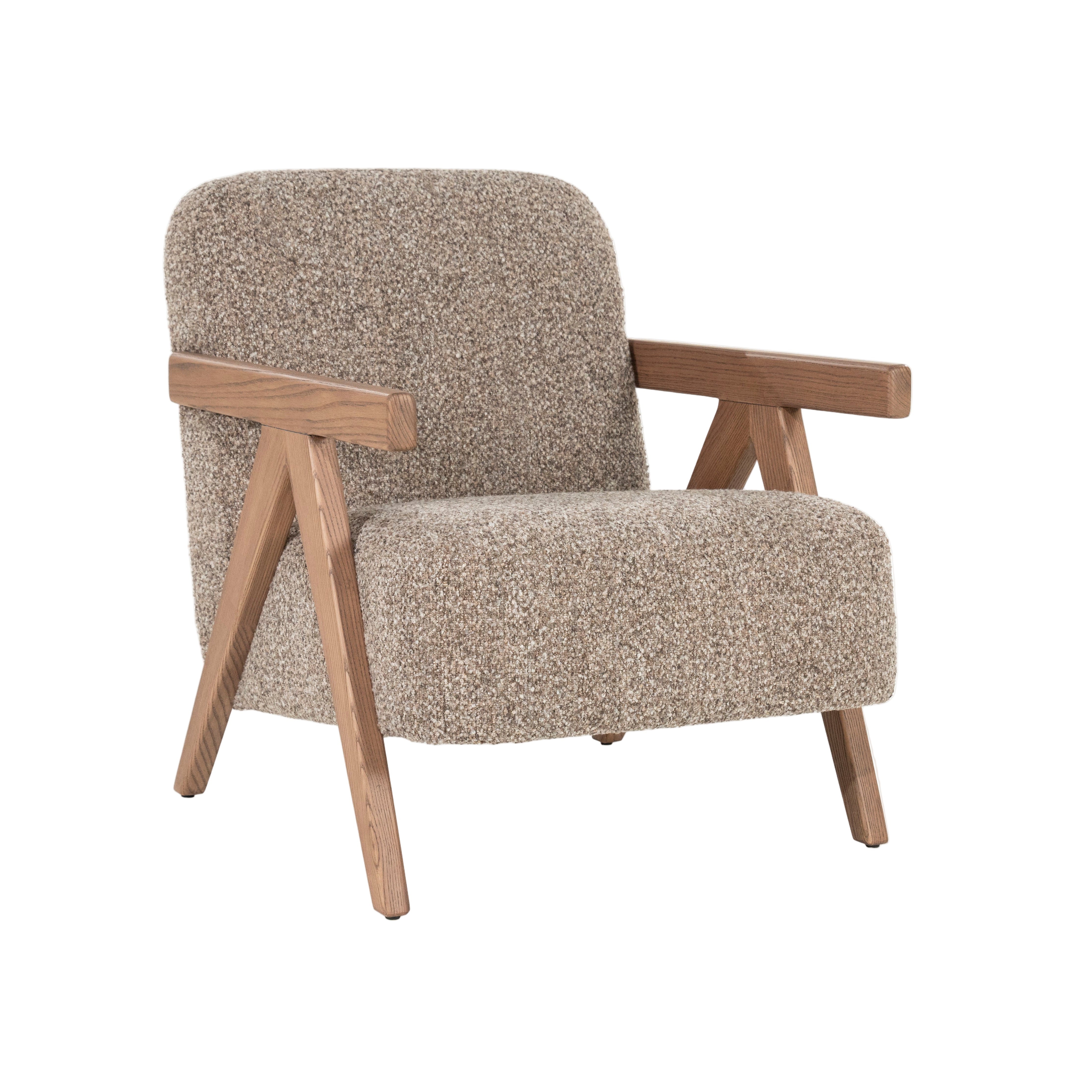 Sessel FRANCIS dunkelbeige mit Holzgestell
