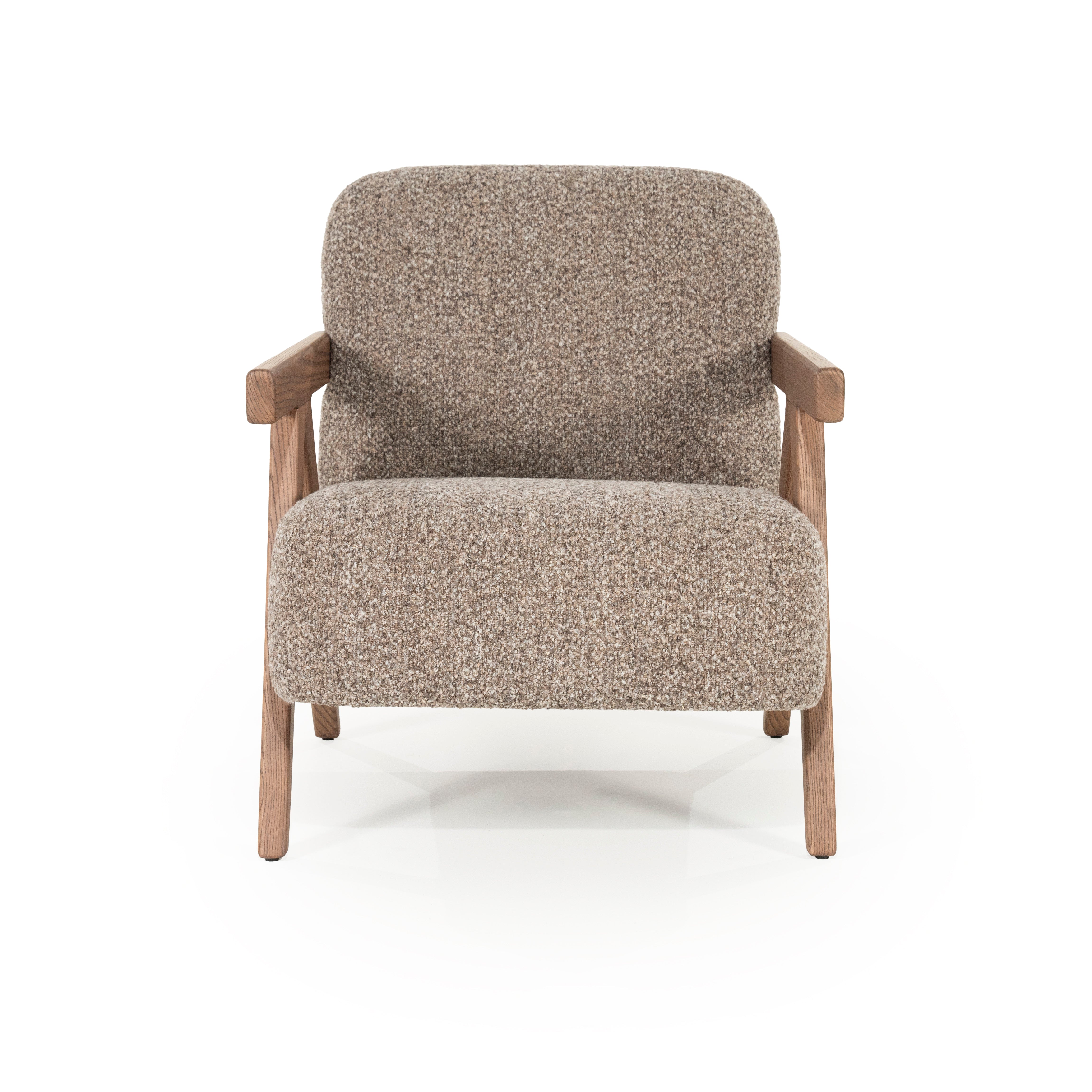 Sessel FRANCIS dunkelbeige mit Holzgestell