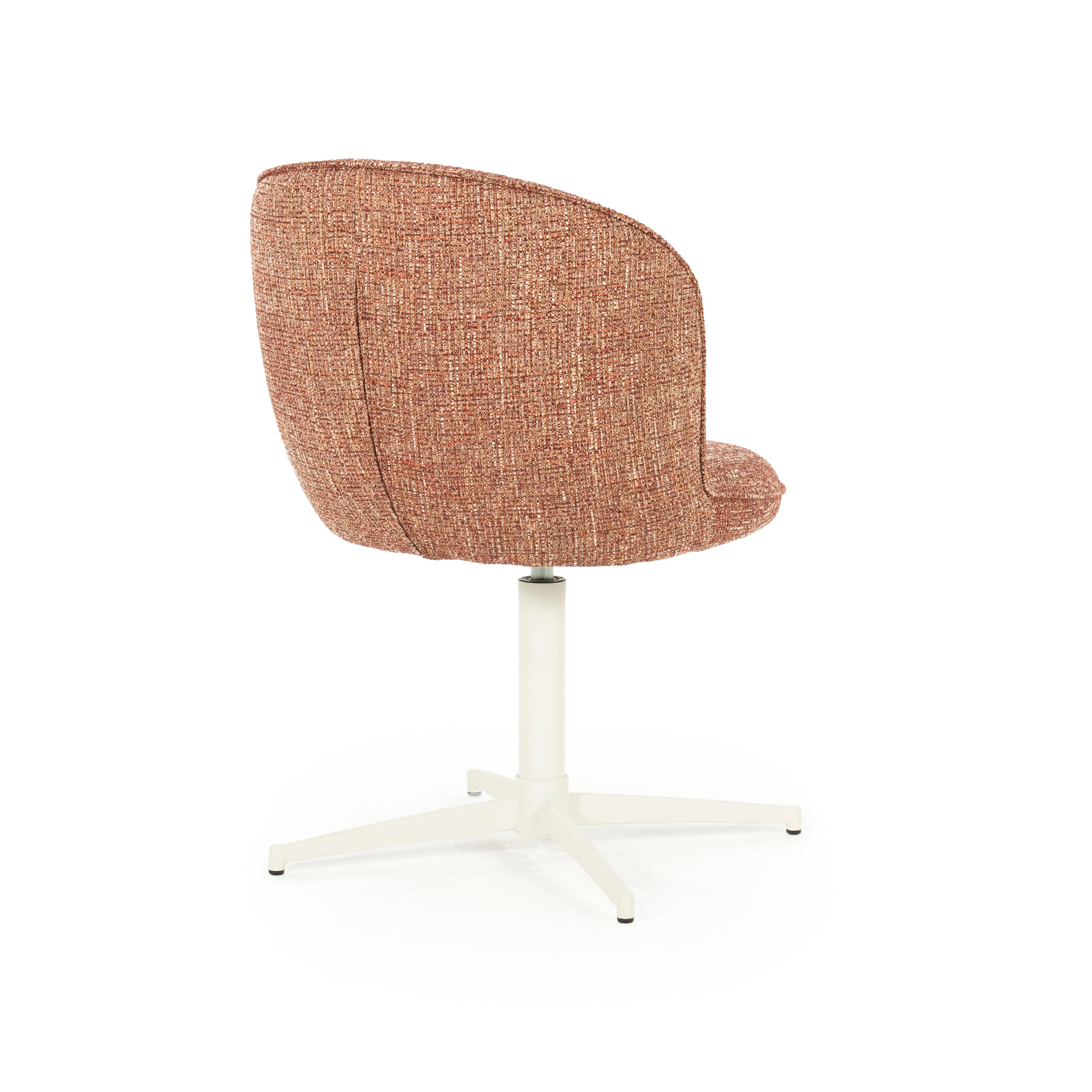 MOLLY swivel chair terracotta with cream base
